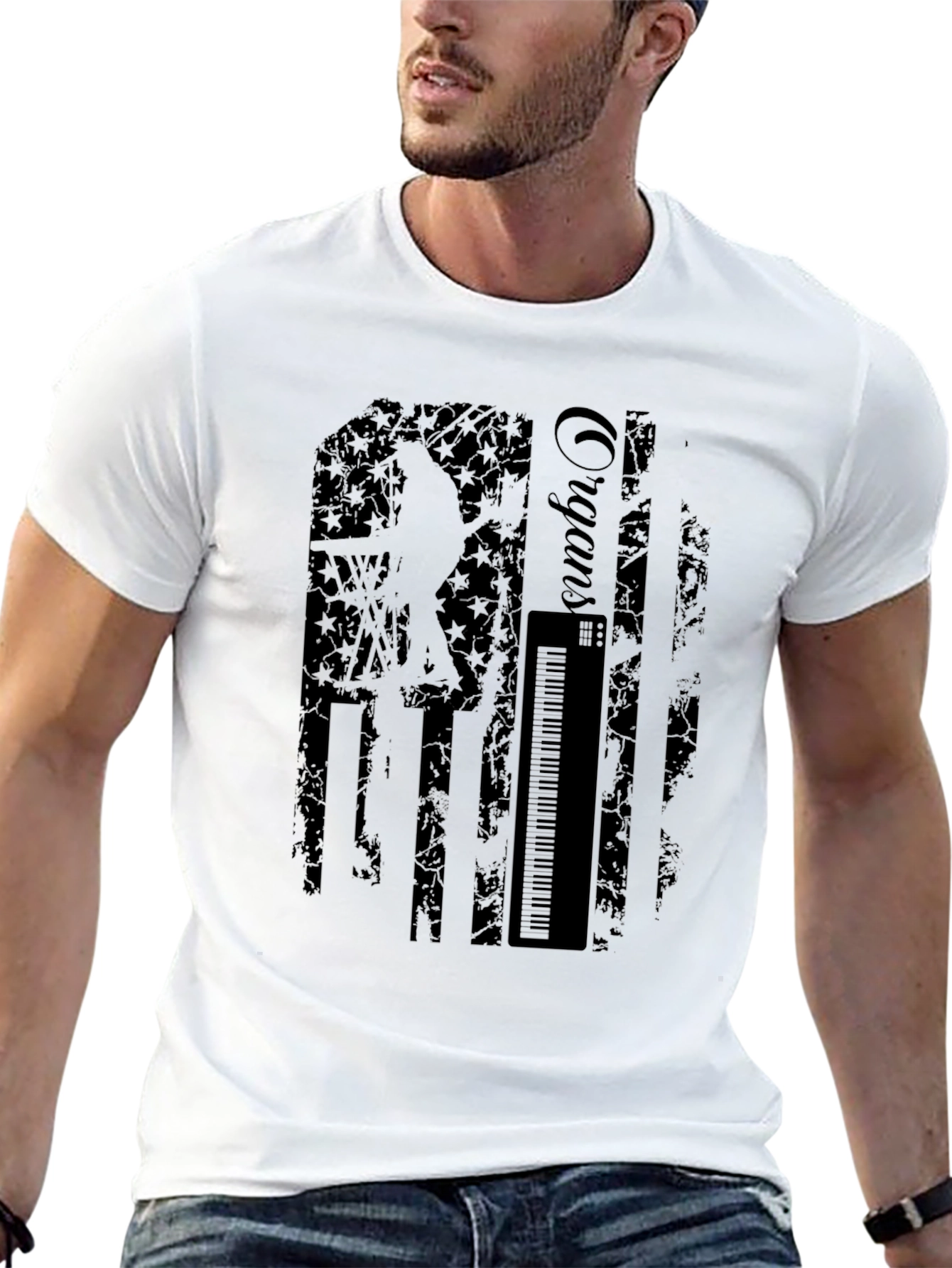 Organist Black T-Shirt - Music Instrument