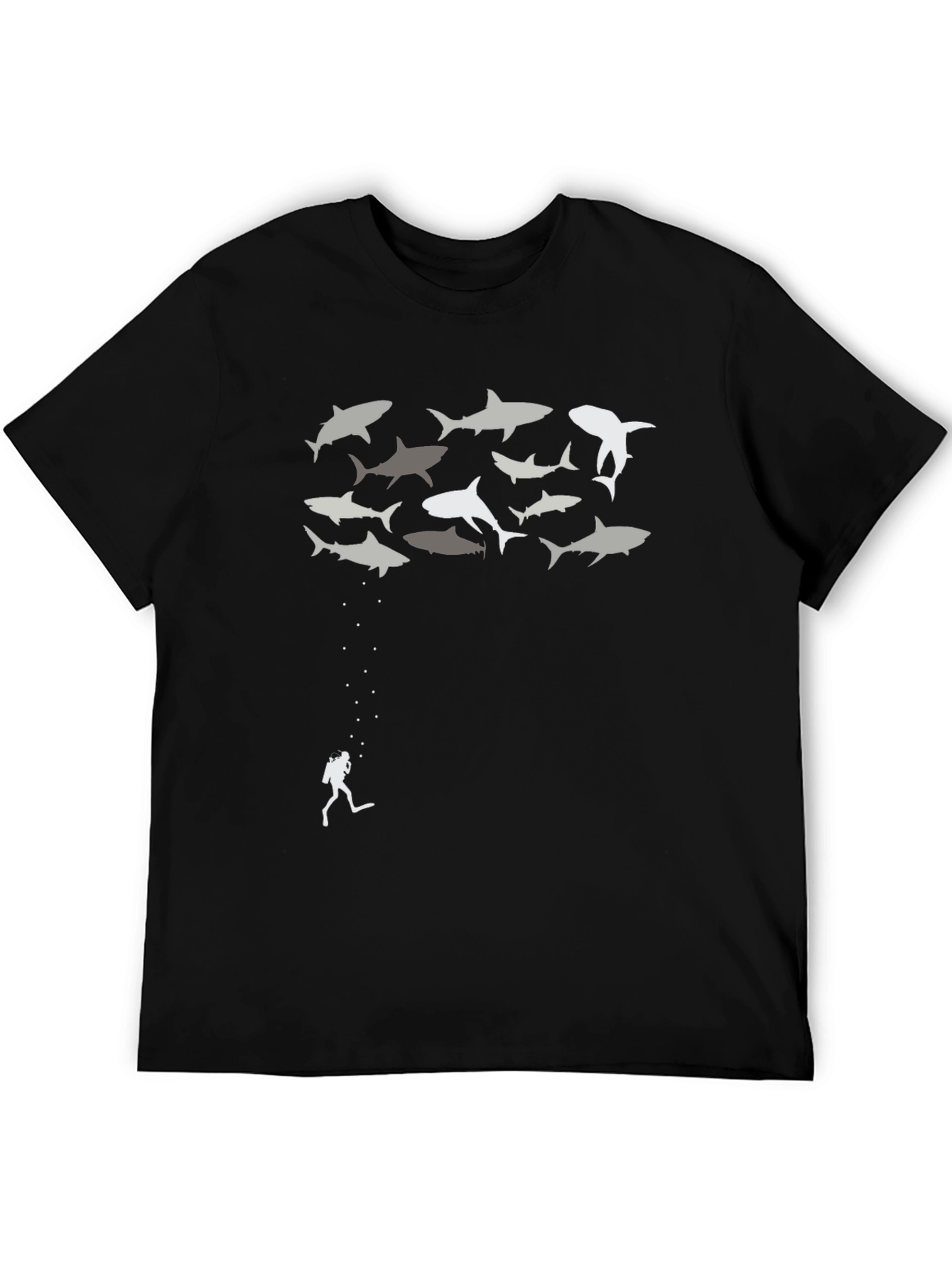 Shark Scuba Diver Graphic T-Shirt