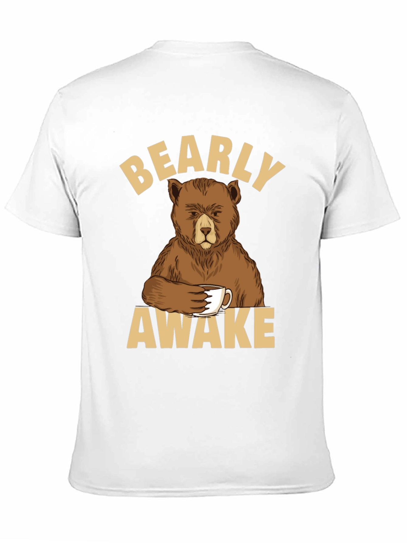 Bearly Awake Graphic T-Shirt - Coffee Loving Bear Tee