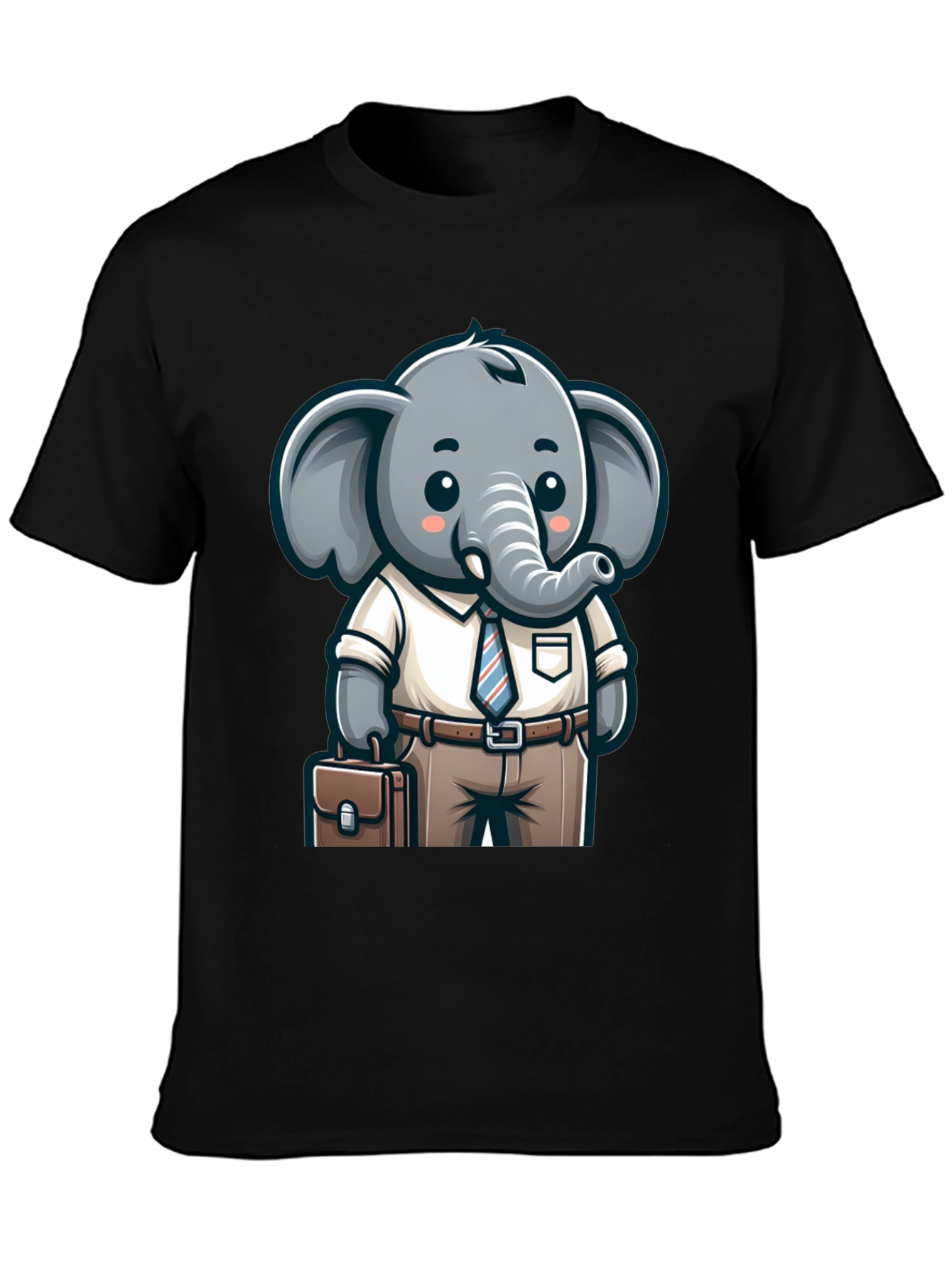 Cartoon Elephant Businessman Graphic Tee