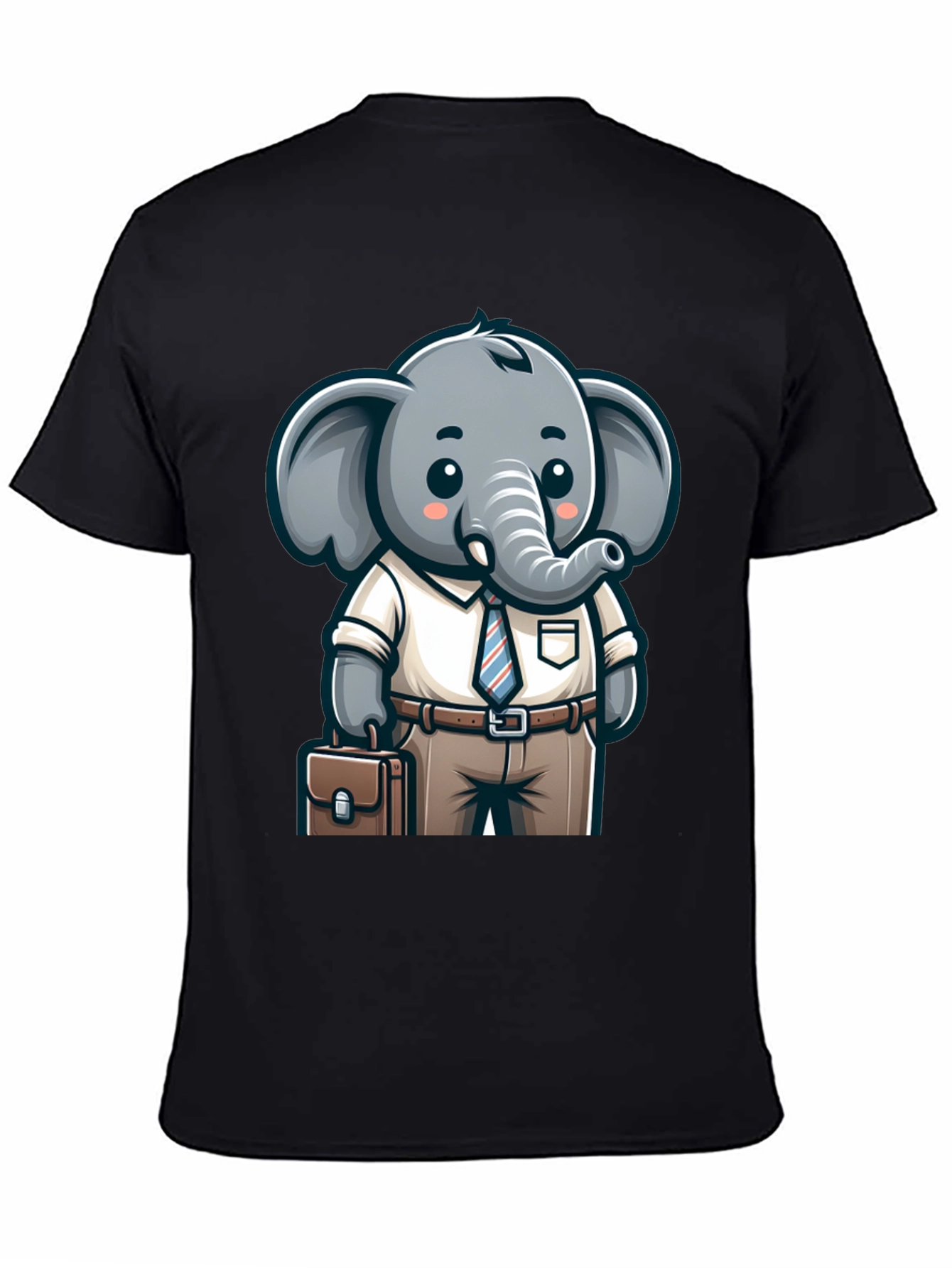 Cartoon Elephant Businessman Graphic Tee