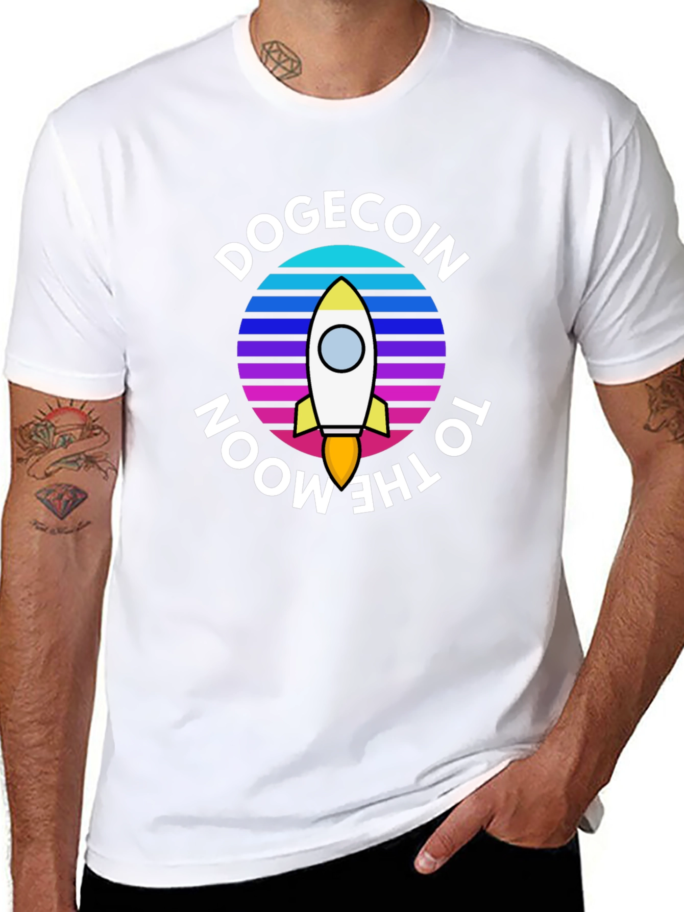 Dogecoin to the Moon Graphic Tee - Crypto Fashion