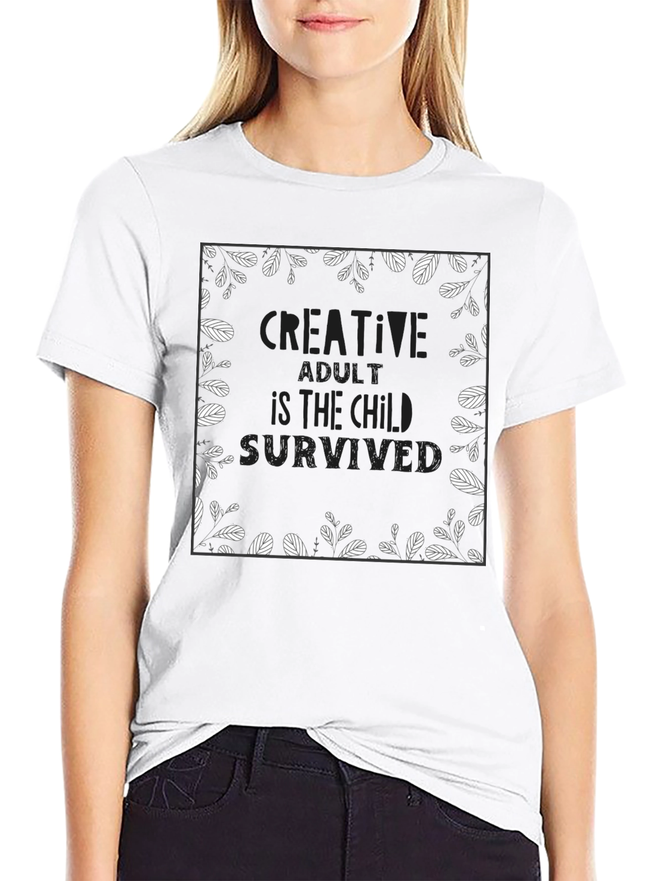 Creative Adult Black Graphic Tee