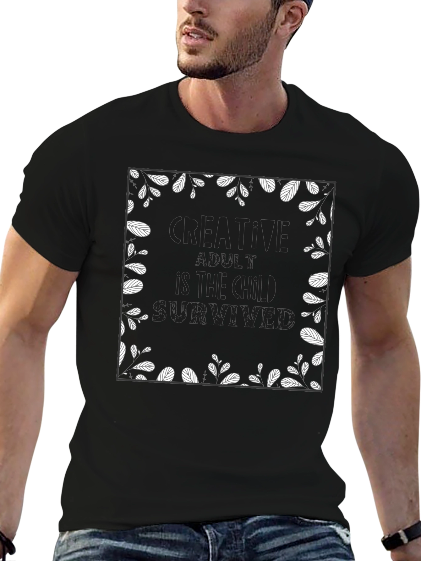 Creative Adult Black Graphic Tee