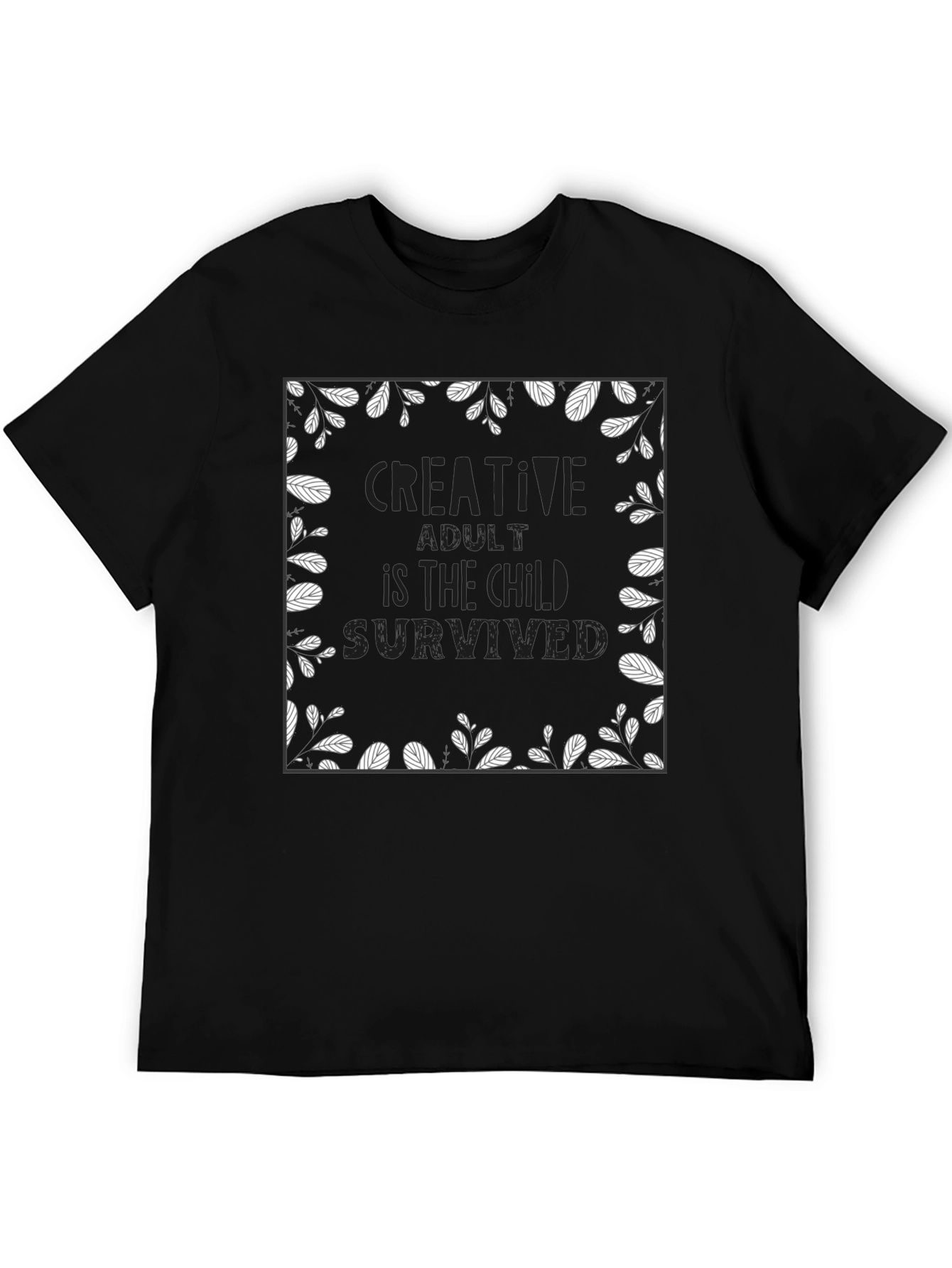 Creative Adult Black Graphic Tee