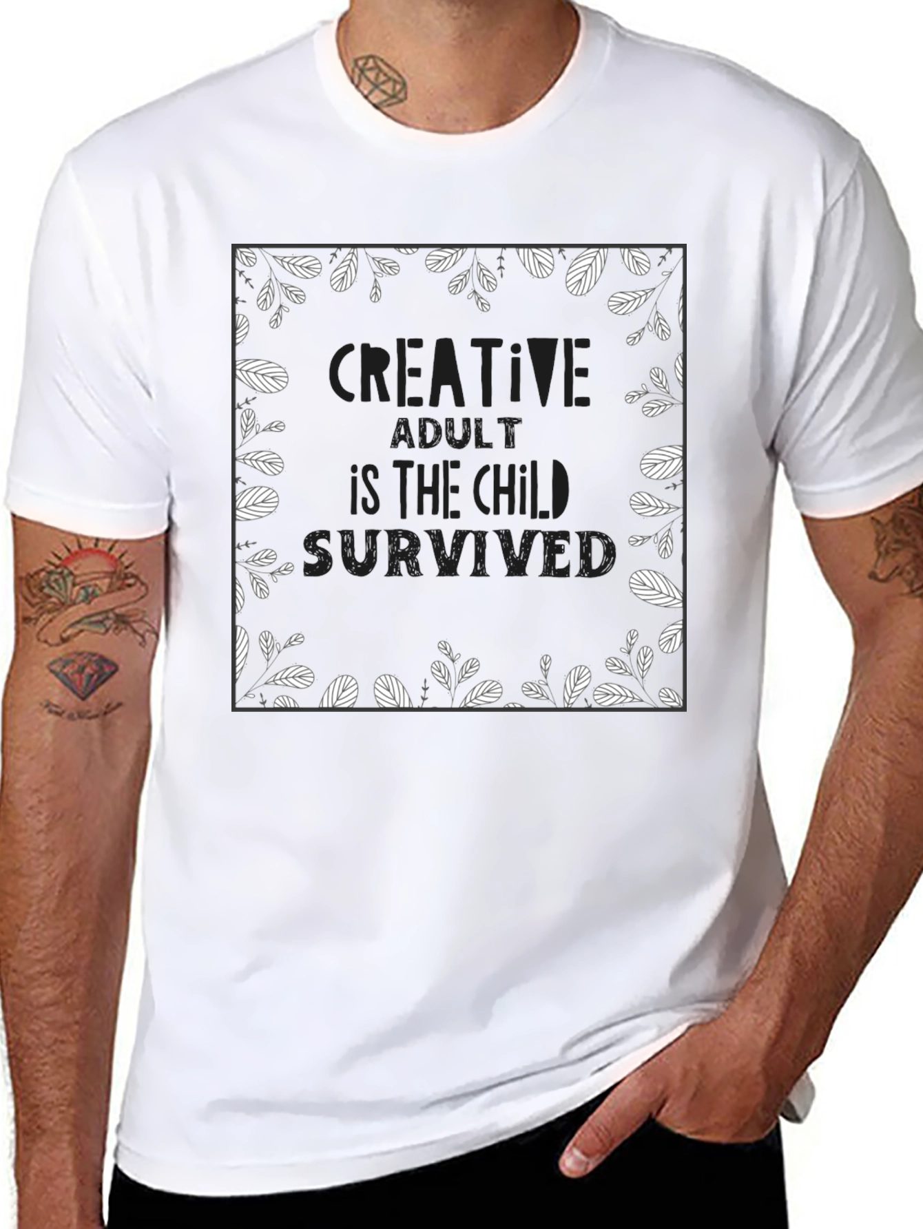 Creative Adult Black Graphic Tee