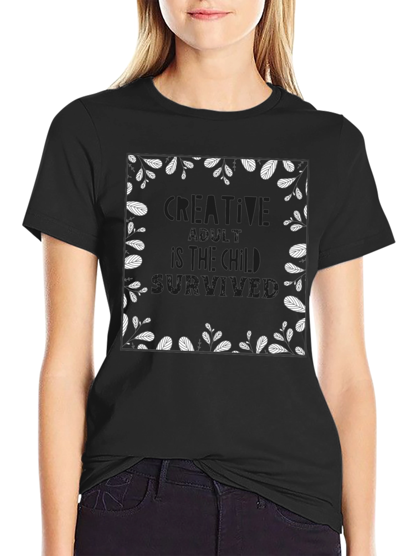 Creative Adult Black Graphic Tee