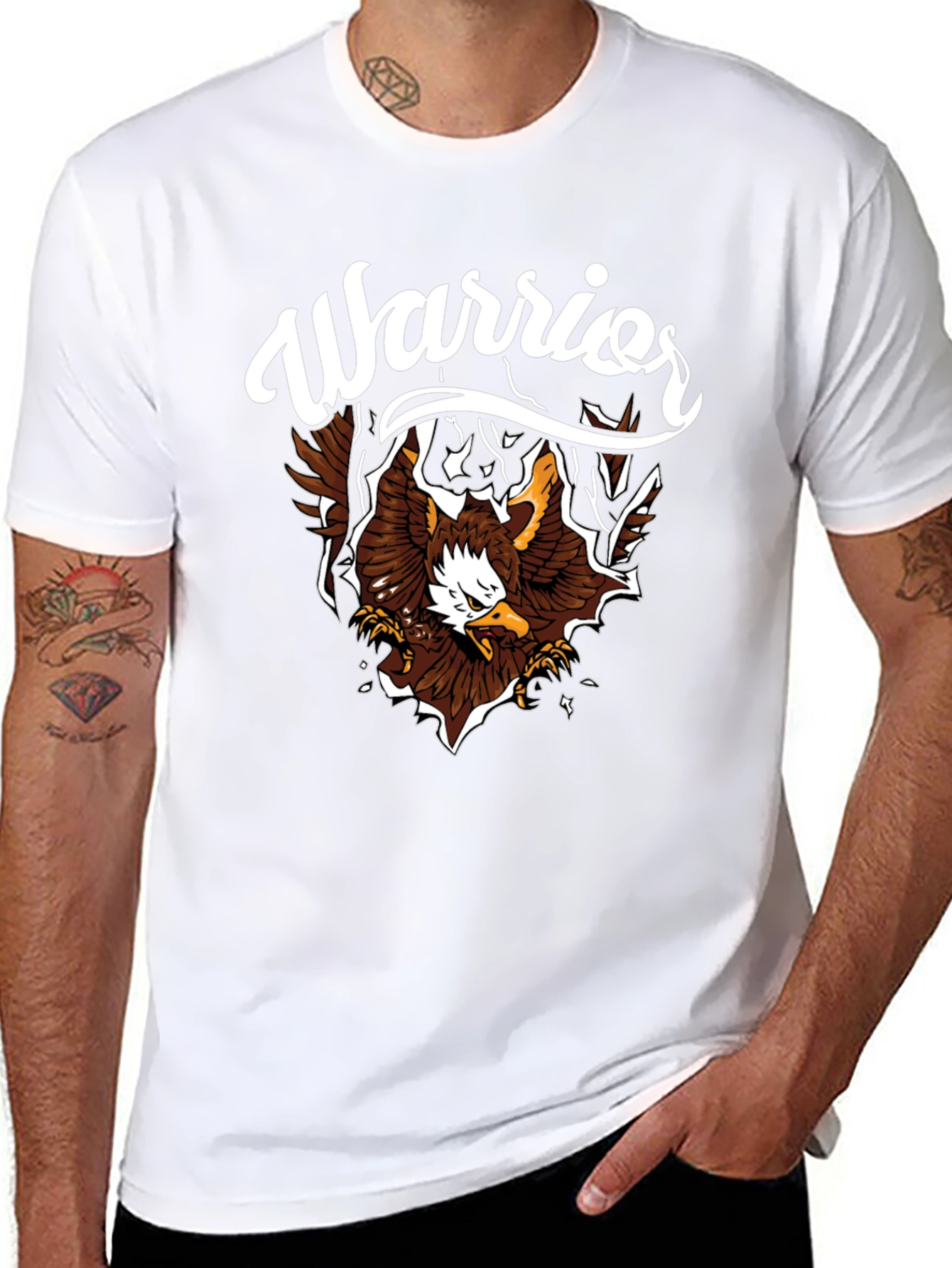 Warrior Eagle Graphic T-Shirt - Black