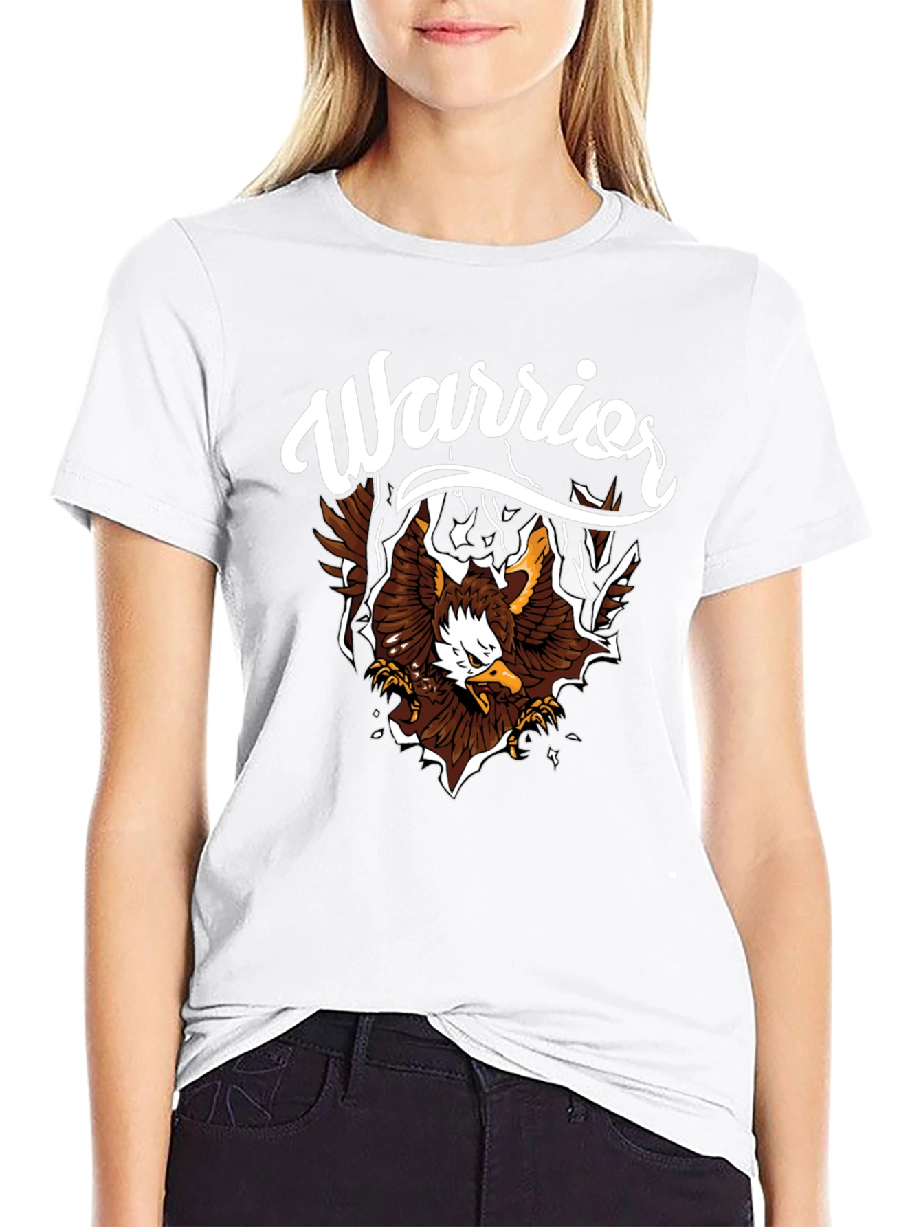 Warrior Eagle Graphic T-Shirt - Black