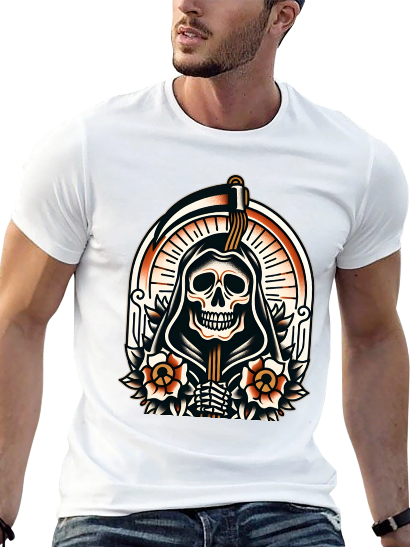 Grim Reaper Graphic Tee - Death Skull T-Shirt