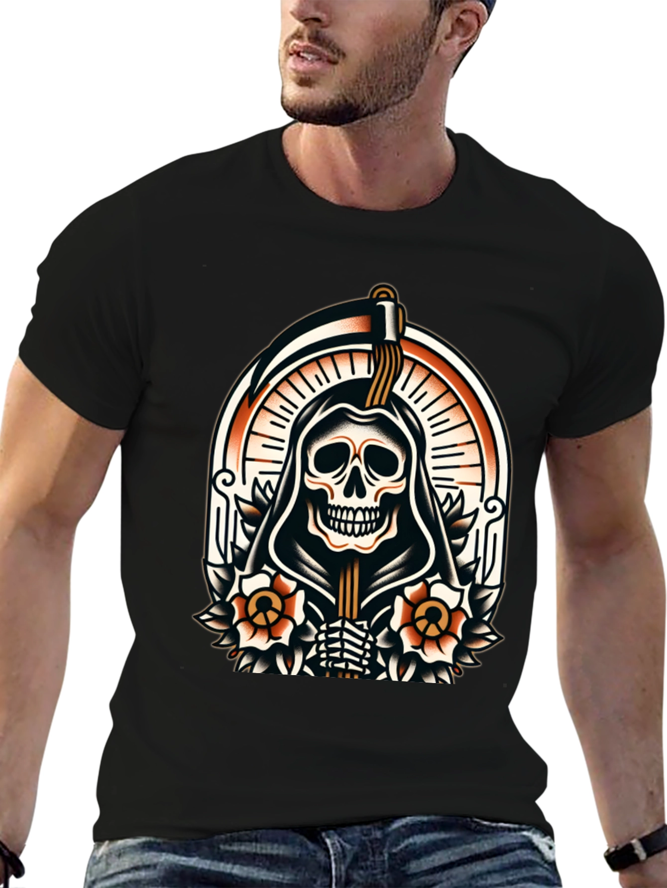 Grim Reaper Graphic Tee - Death Skull T-Shirt