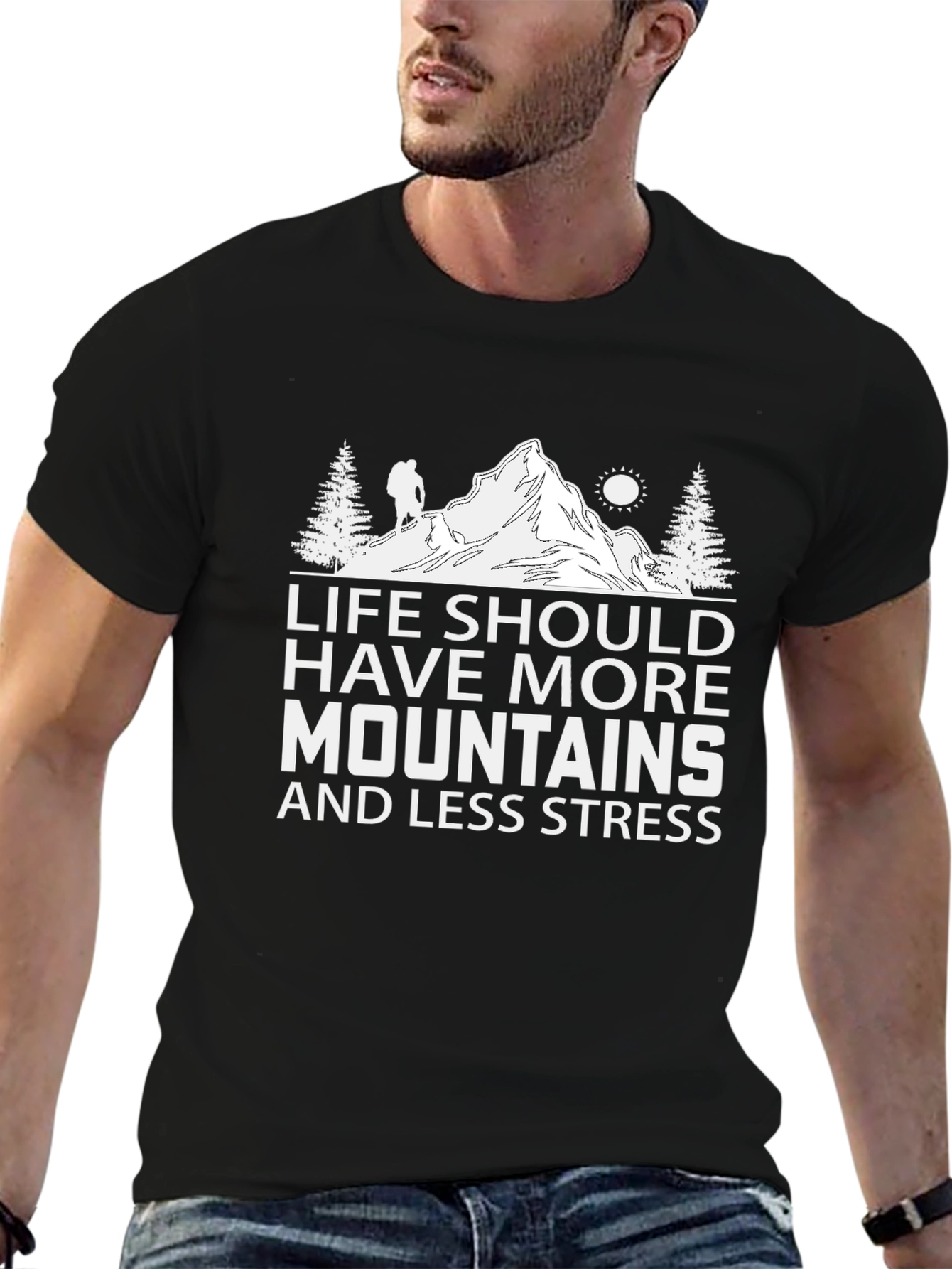 Mountains & Less Stress Graphic Tee