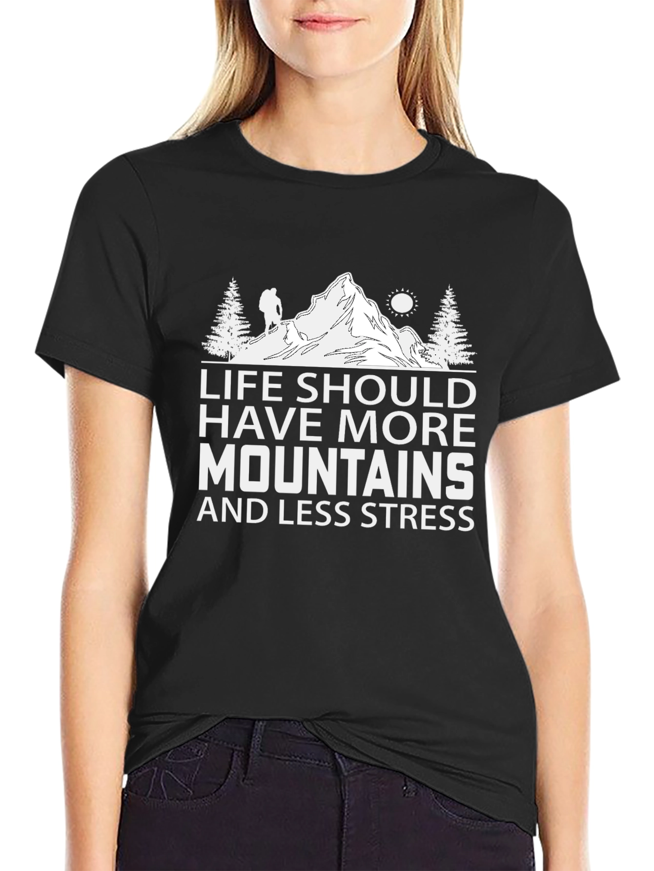 Mountains & Less Stress Graphic Tee