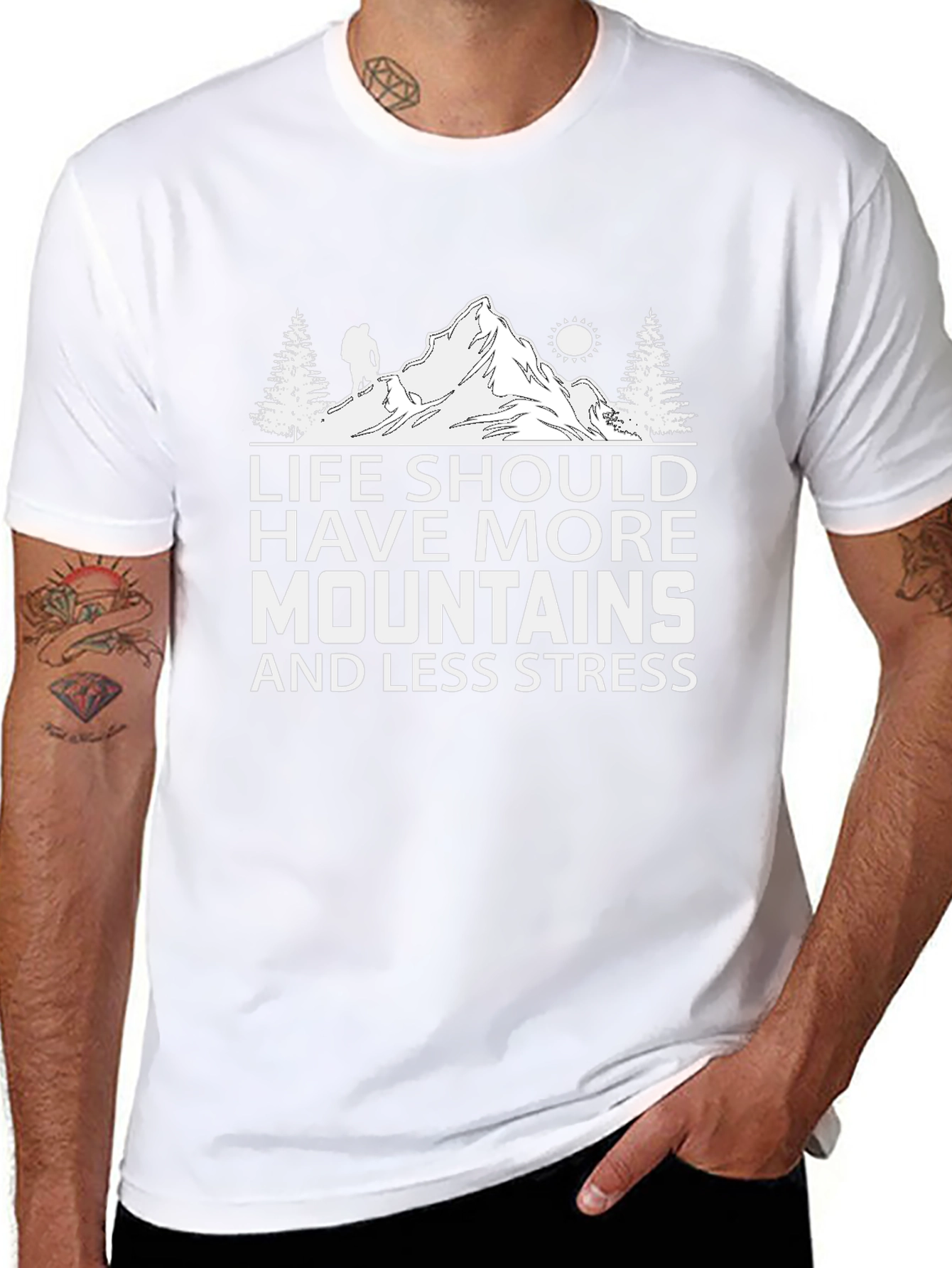 Mountains & Less Stress Graphic Tee