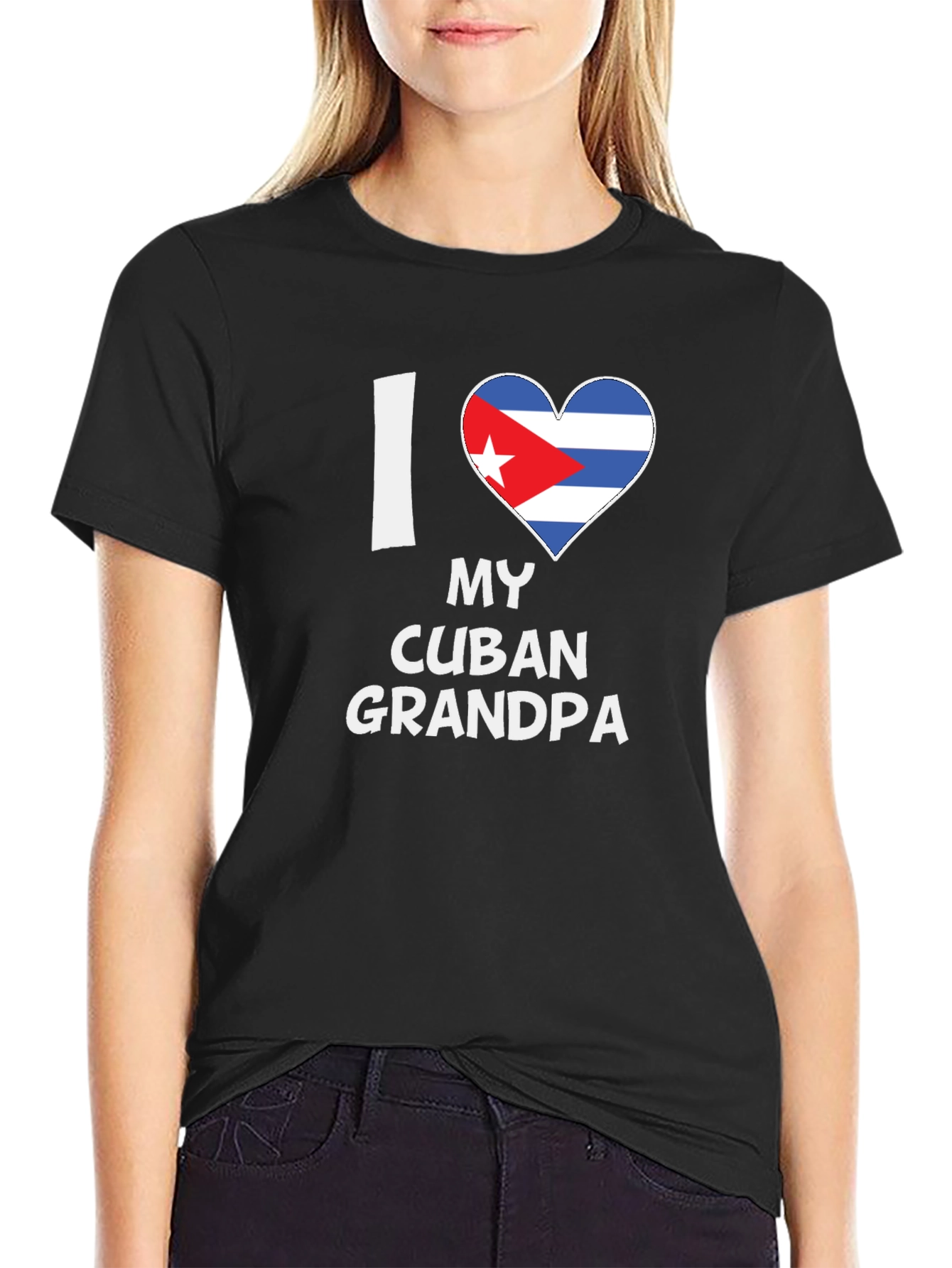 I Love My Cuban Grandpa T-Shirt Novelty Graphic Tee