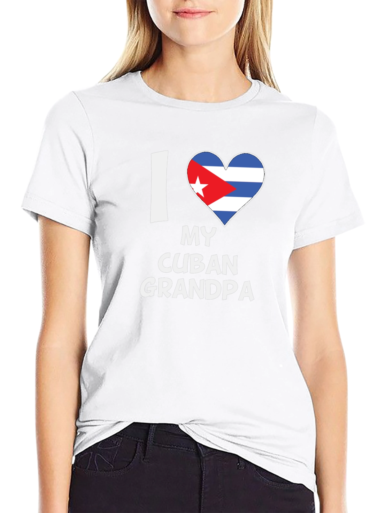 I Love My Cuban Grandpa T-Shirt Novelty Graphic Tee