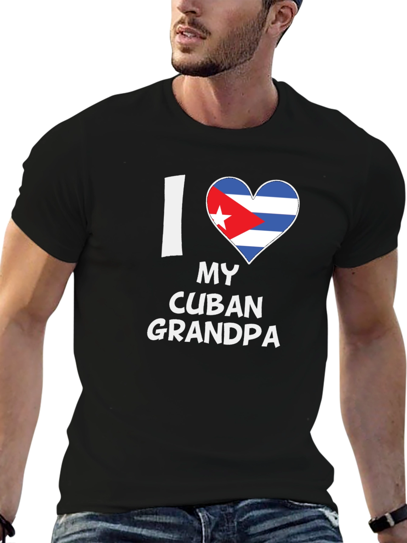 I Love My Cuban Grandpa T-Shirt Novelty Graphic Tee