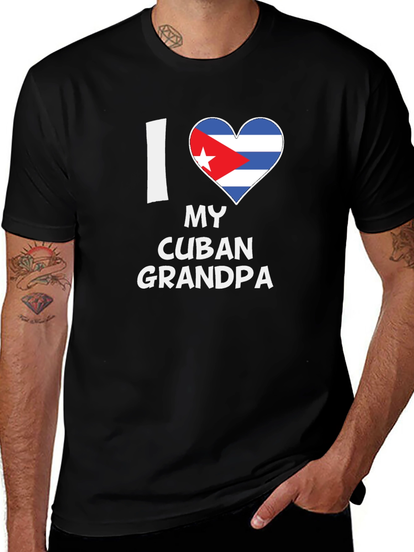 I Love My Cuban Grandpa T-Shirt Novelty Graphic Tee