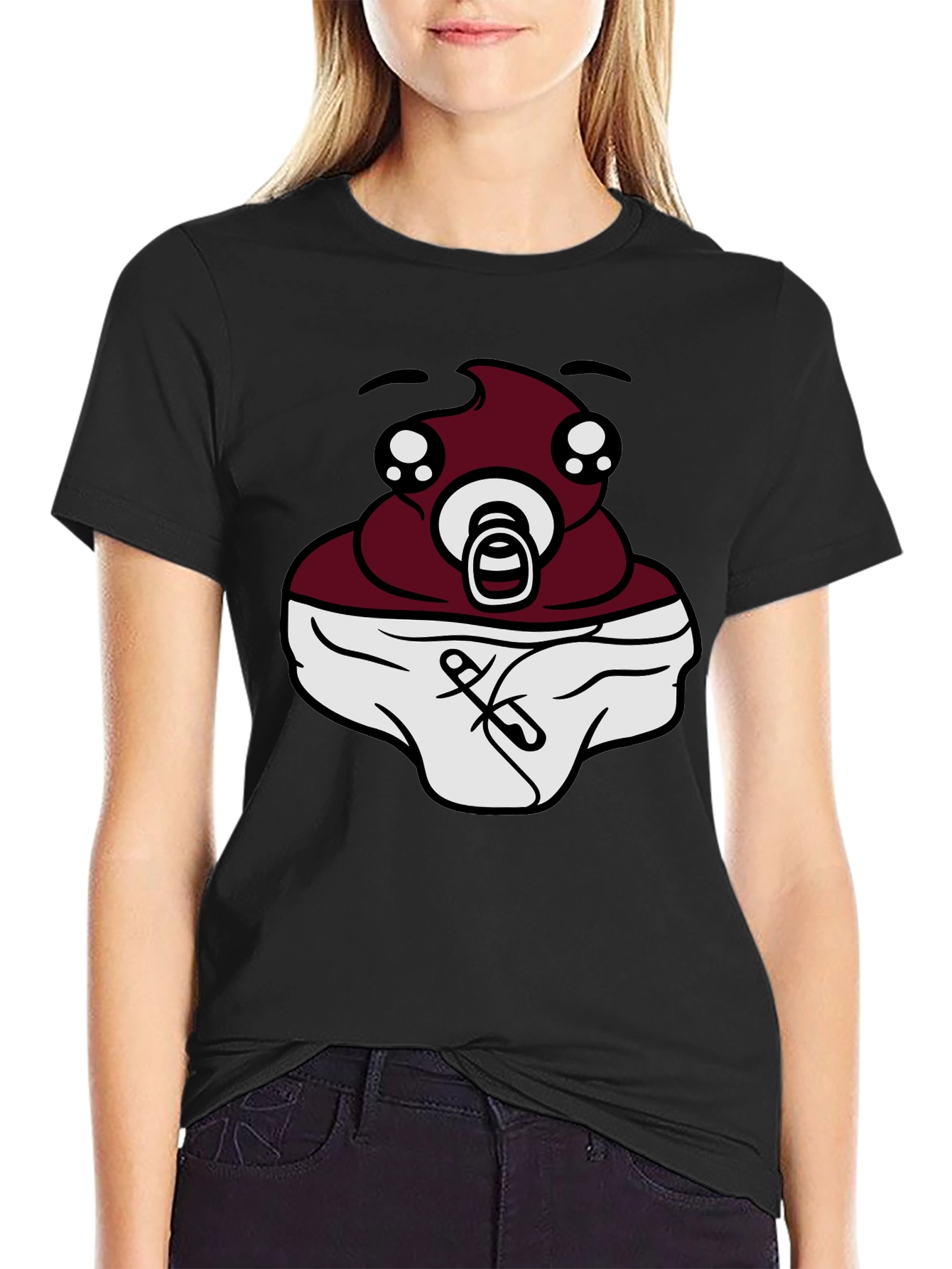 Baby Poop Emoji Black T-Shirt - Funny Graphic Tee