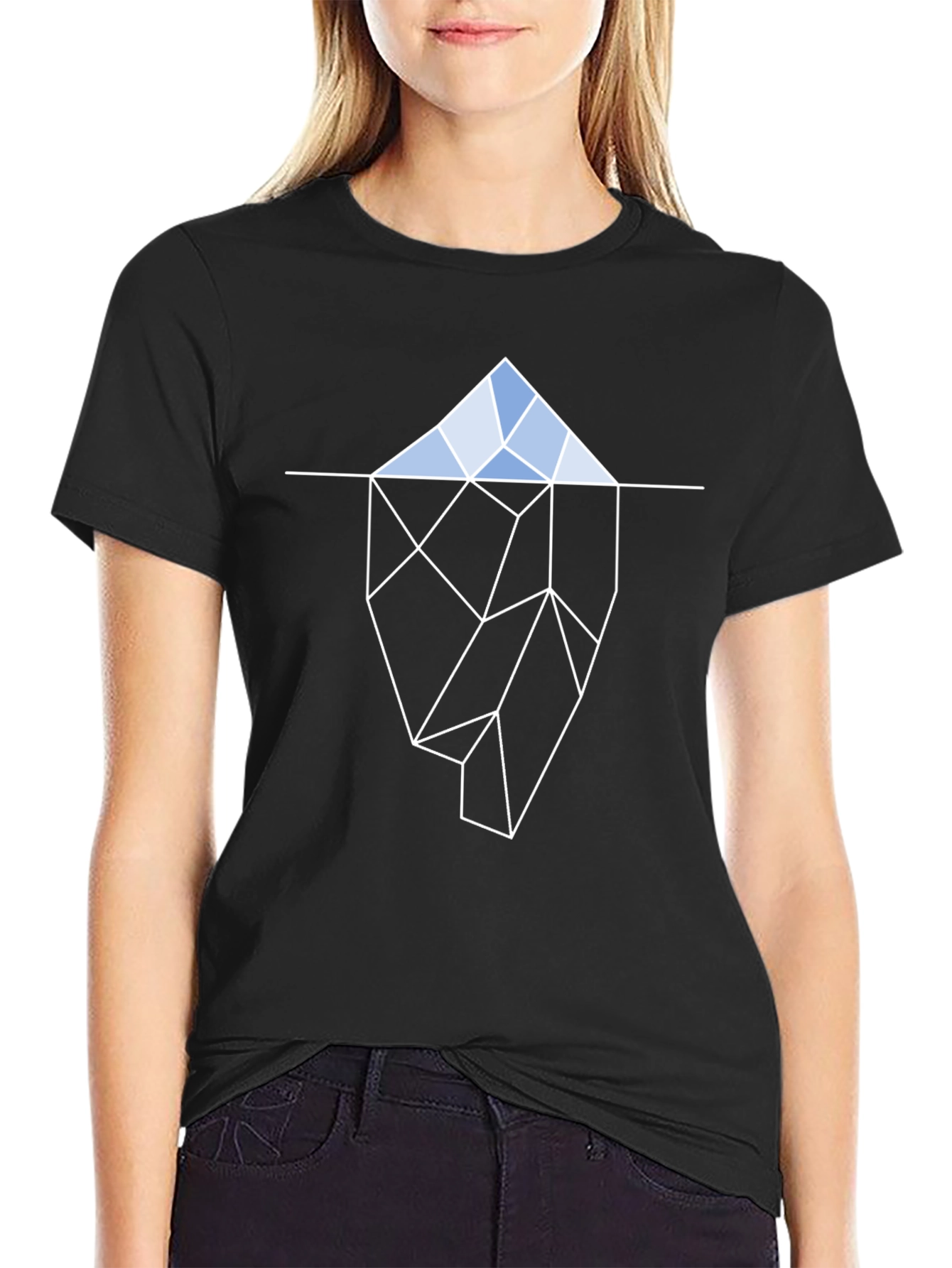 Geometric Iceberg T-Shirt - Black