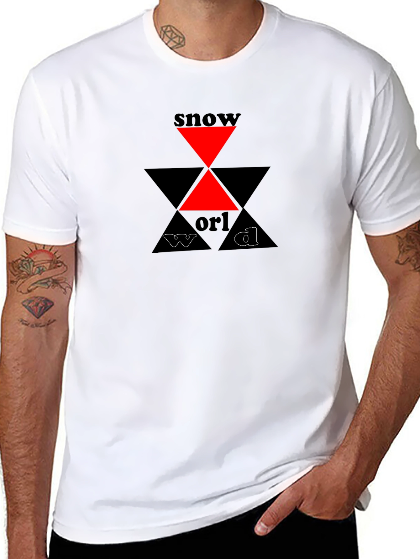 Snow World Graphic Tee - Black Cotton T-Shirt