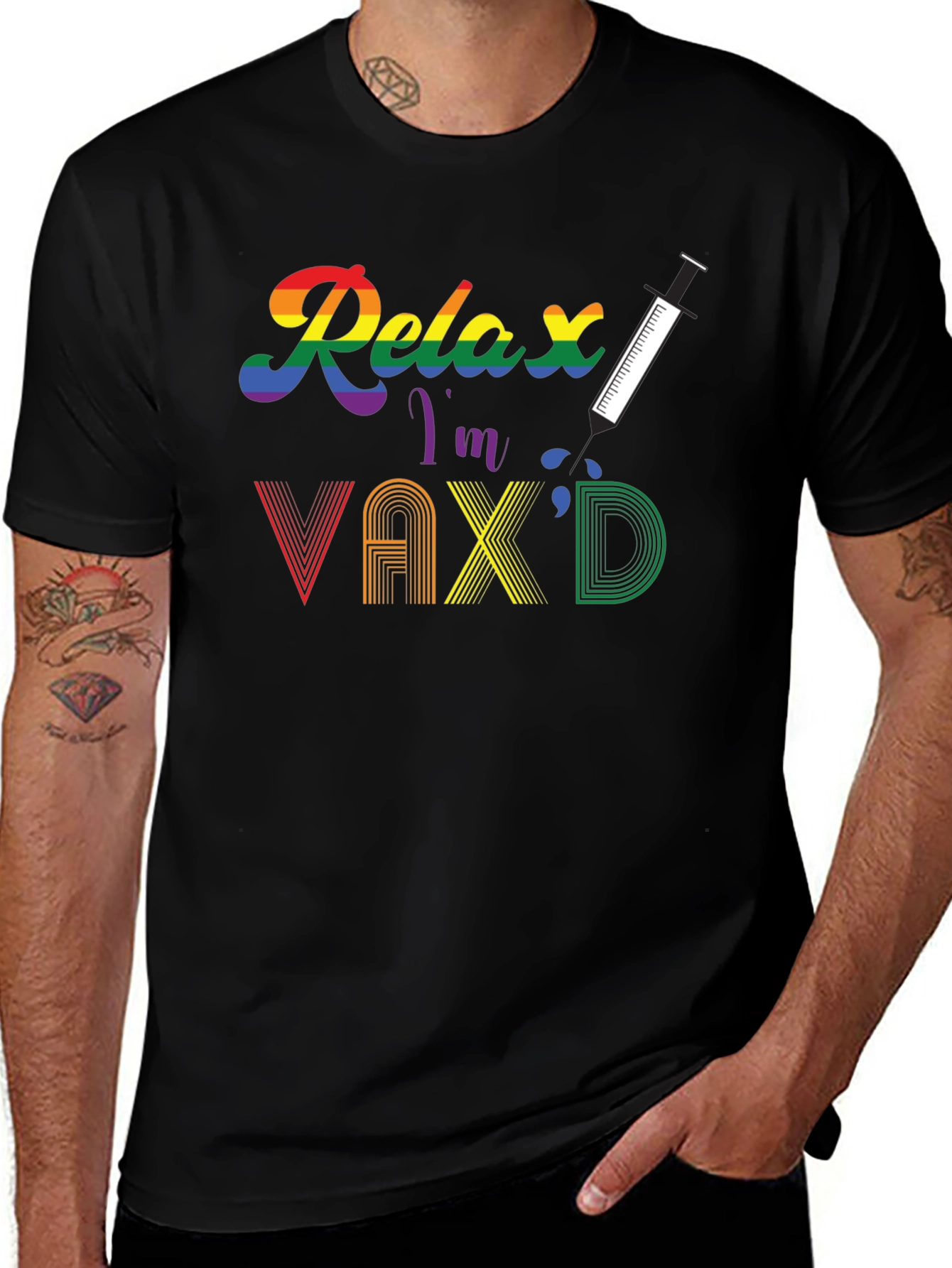 Relax Im Vaxd T-Shirt - Pride Rainbow