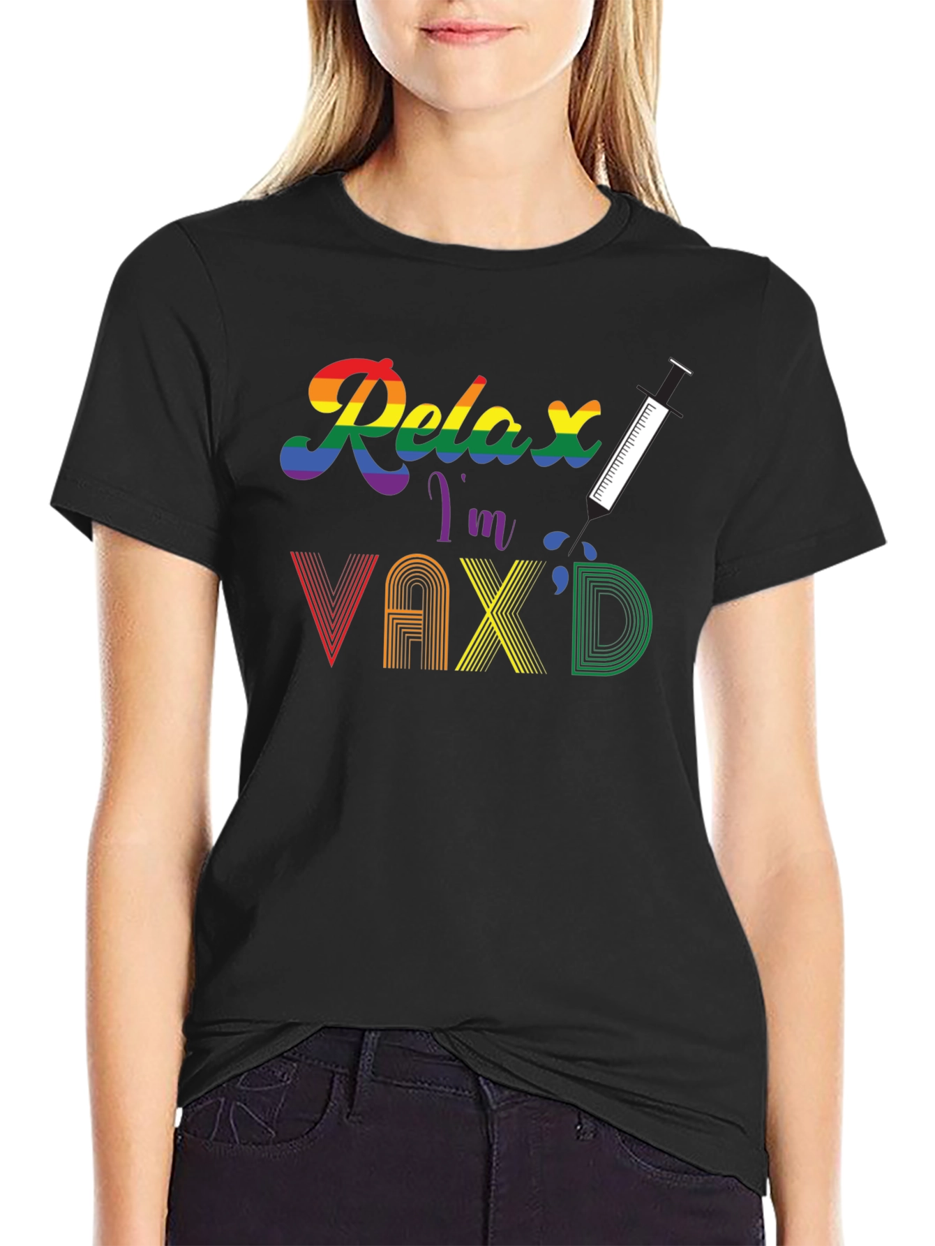 Relax Im Vaxd T-Shirt - Pride Rainbow