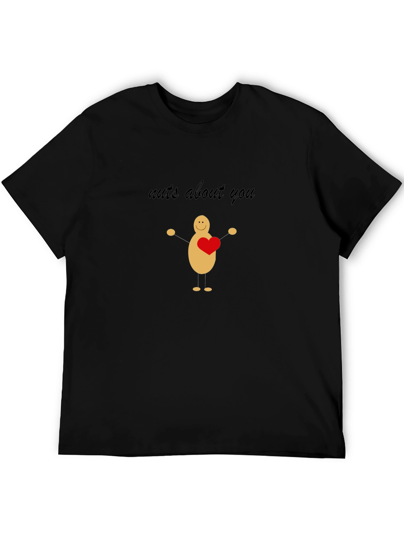 Nuts About You Graphic Tee - Black Cotton T-Shirt