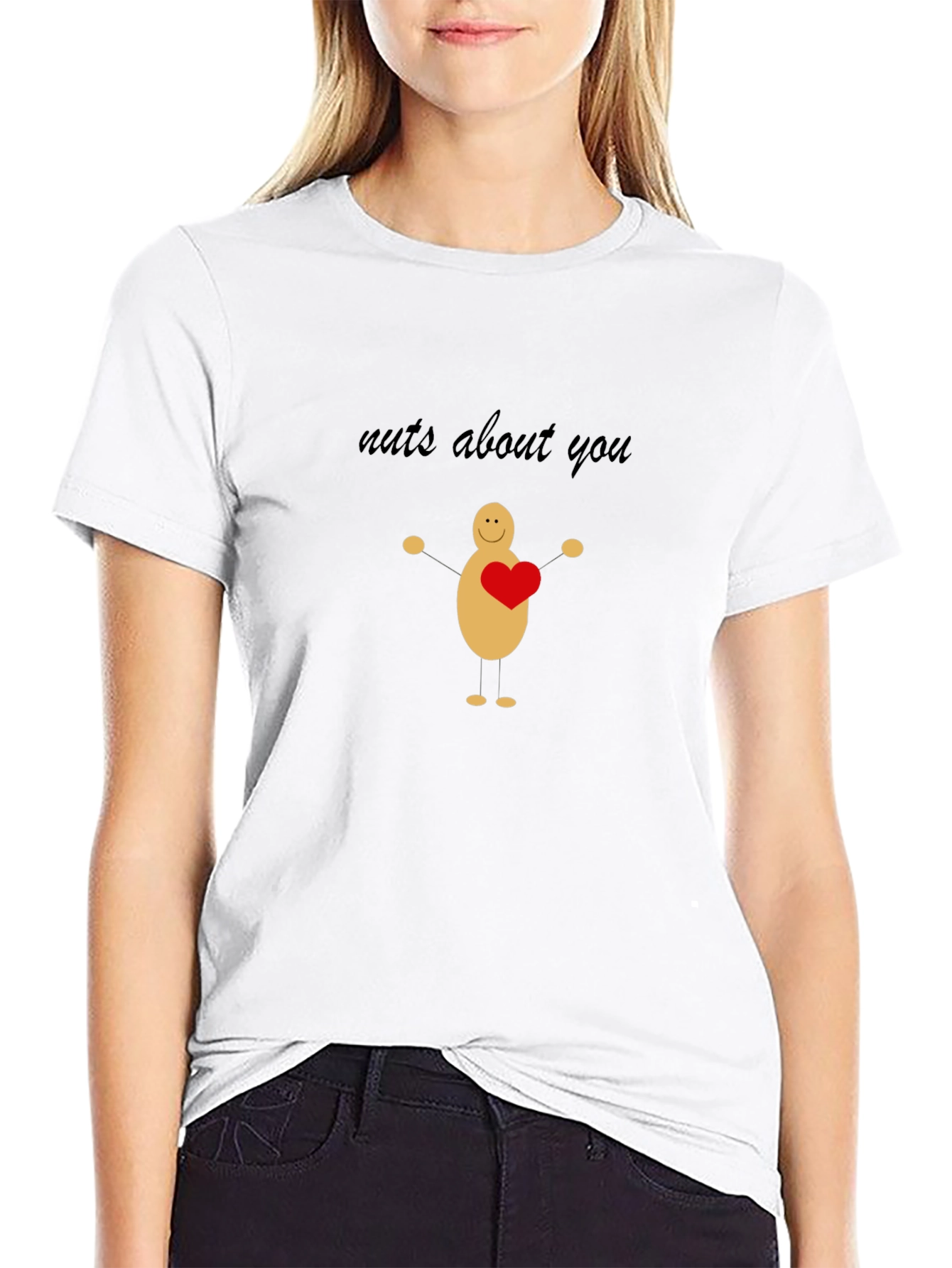 Nuts About You Graphic Tee - Black Cotton T-Shirt