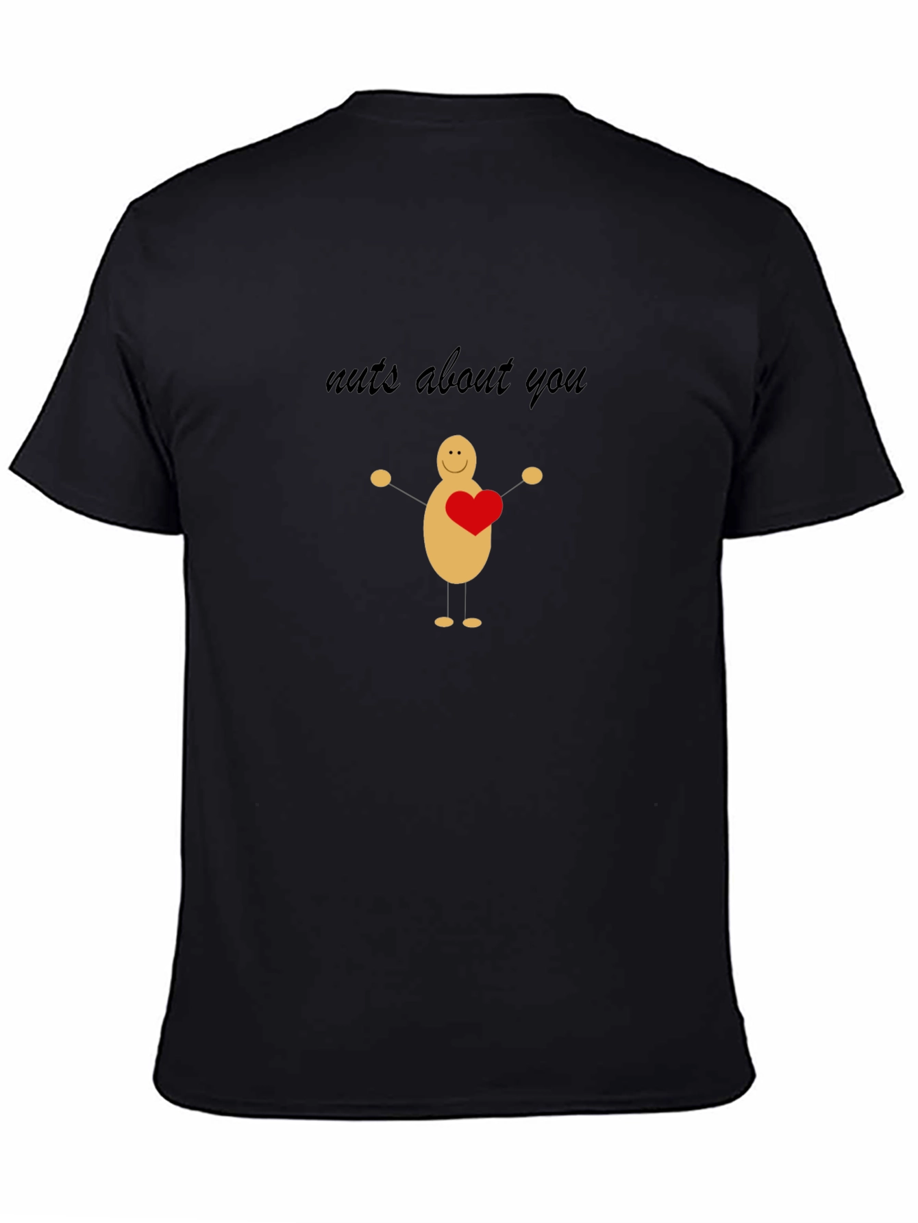 Nuts About You Graphic Tee - Black Cotton T-Shirt