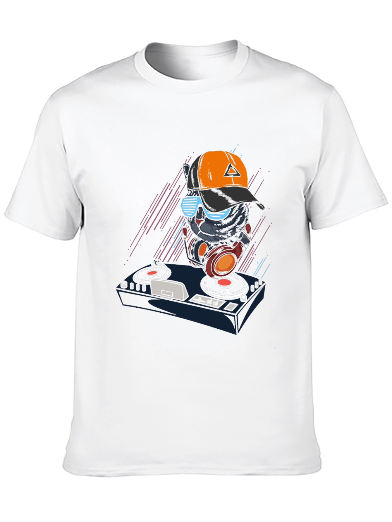 DJ Cat Graphic Tee - Cool Black T-Shirt