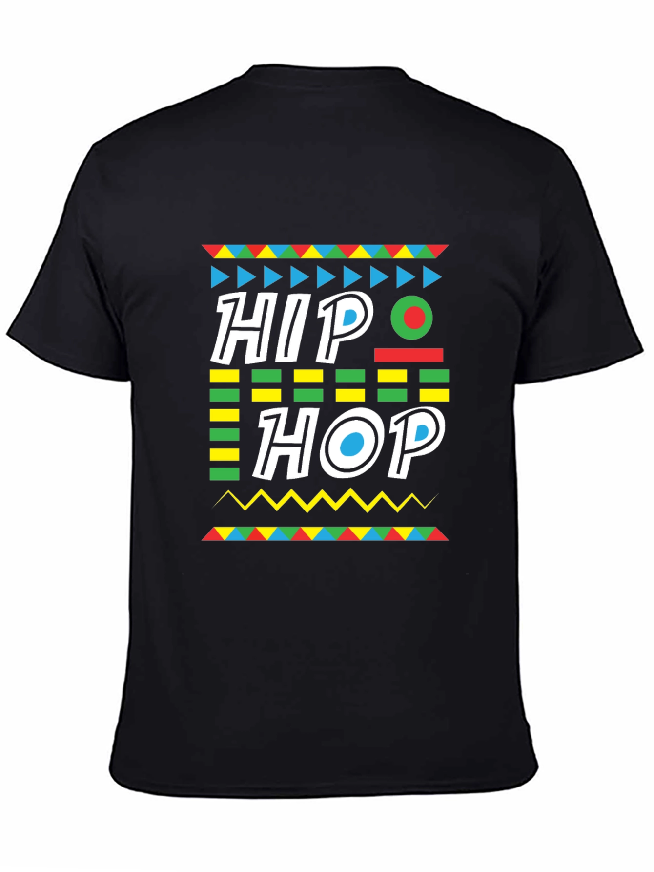 Hip Hop Graphic Print Black T-Shirt