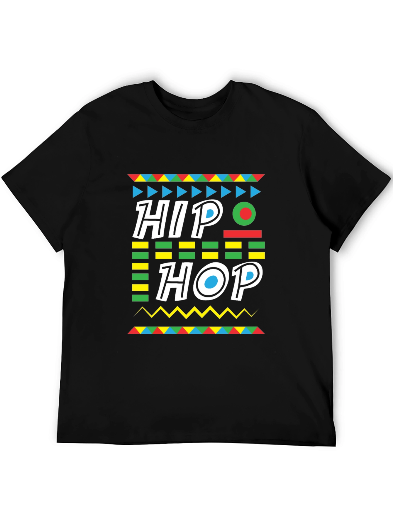 Hip Hop Graphic Print Black T-Shirt