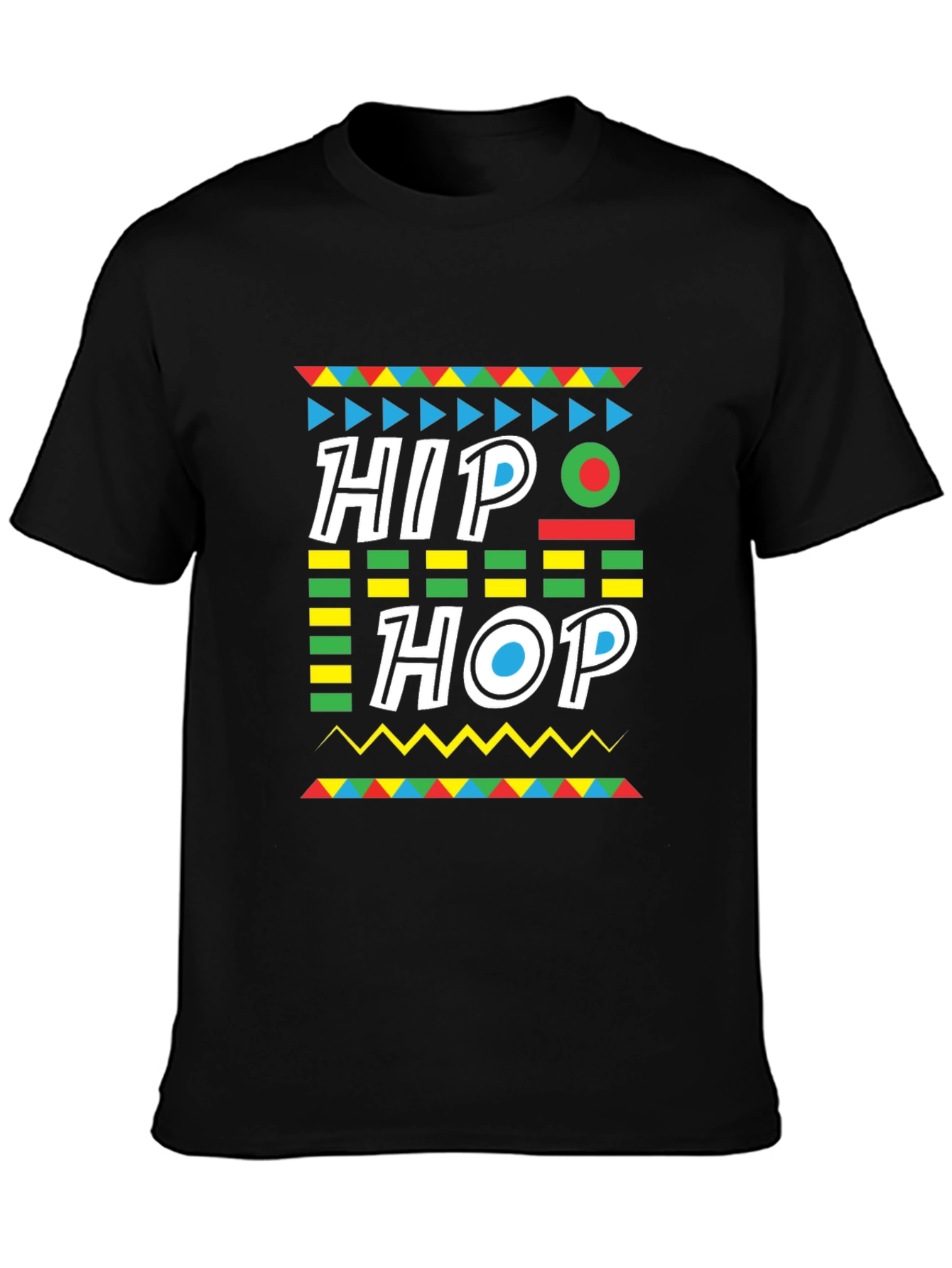 Hip Hop Graphic Print Black T-Shirt