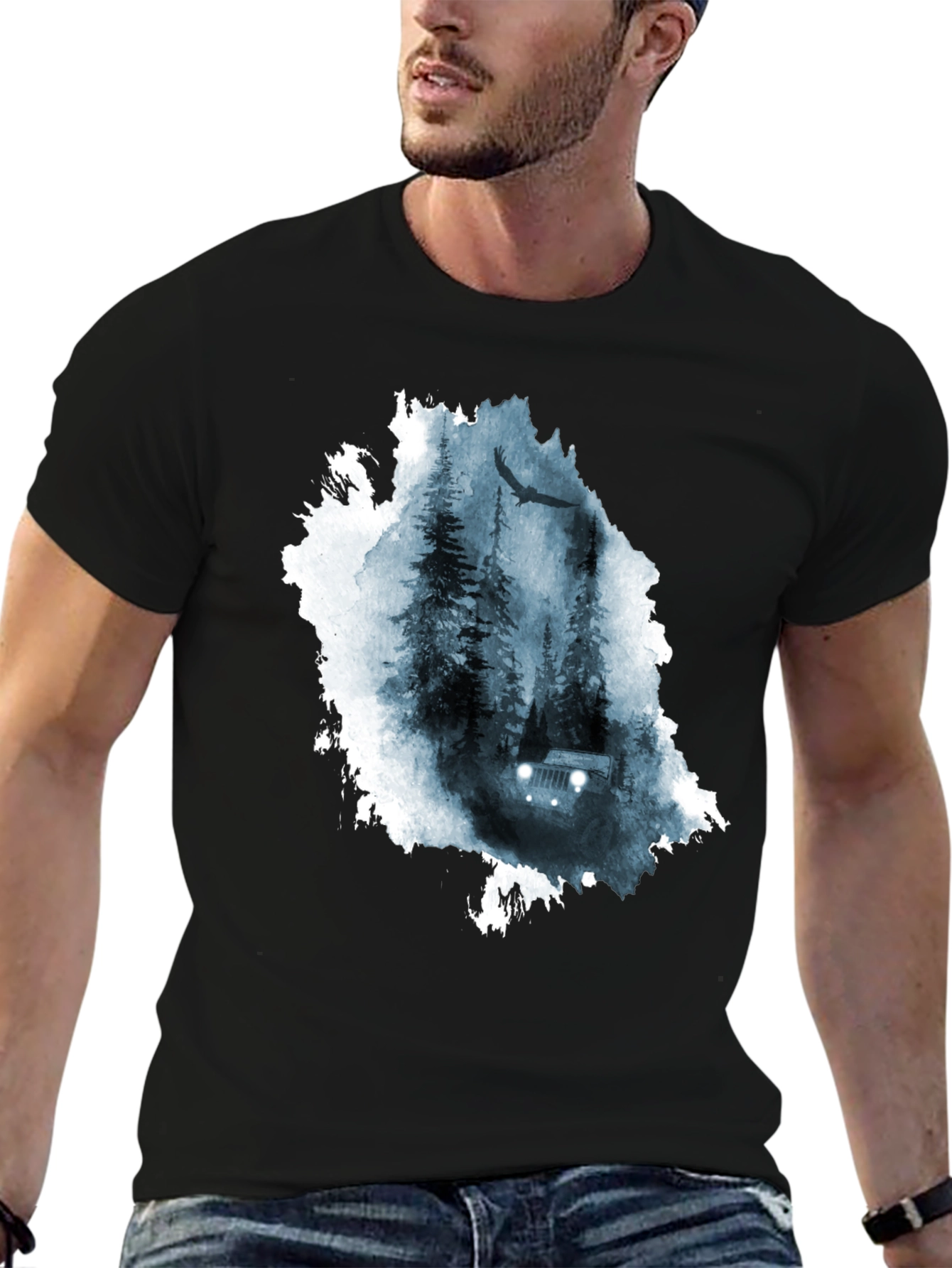 Nature Jeep Graphic Tee - Black