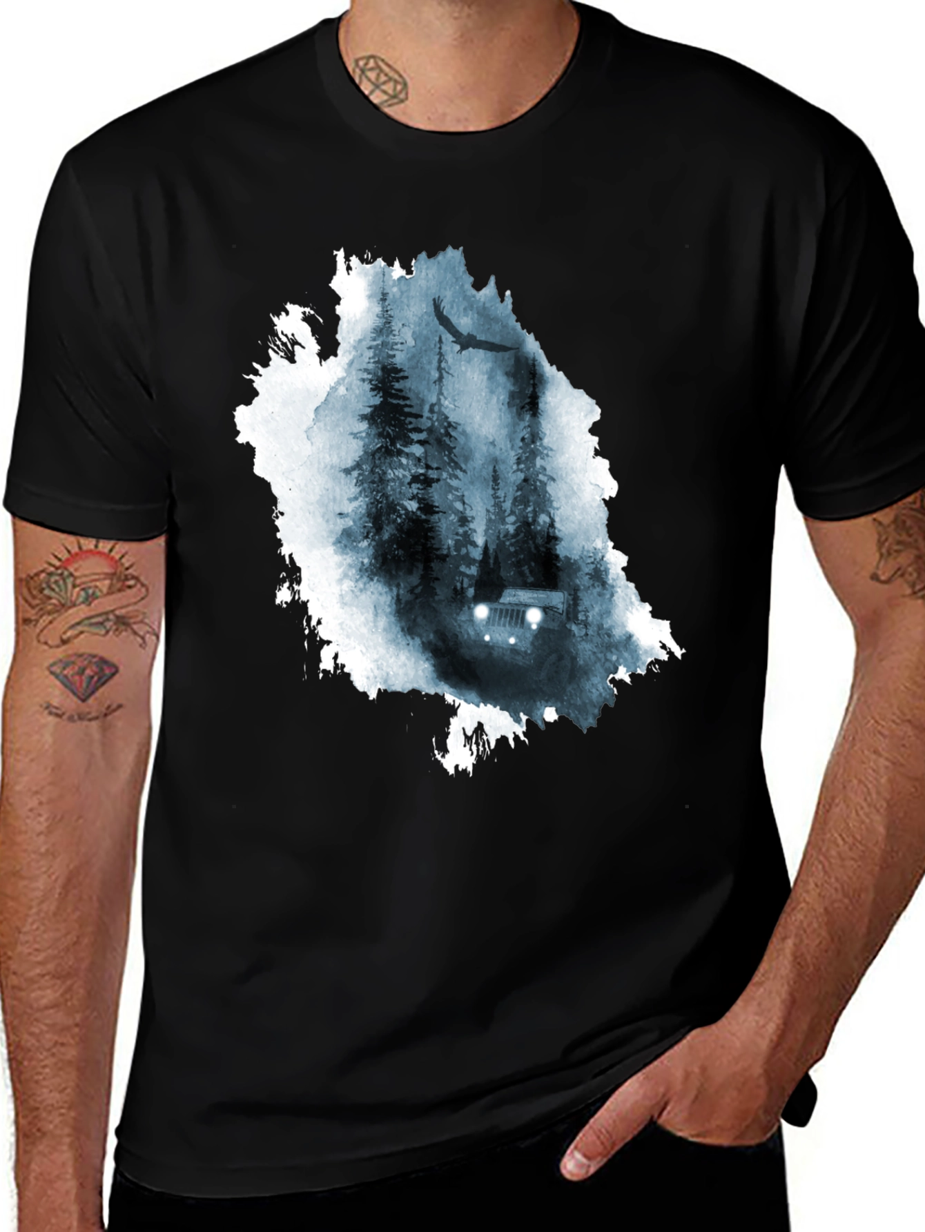 Nature Jeep Graphic Tee - Black
