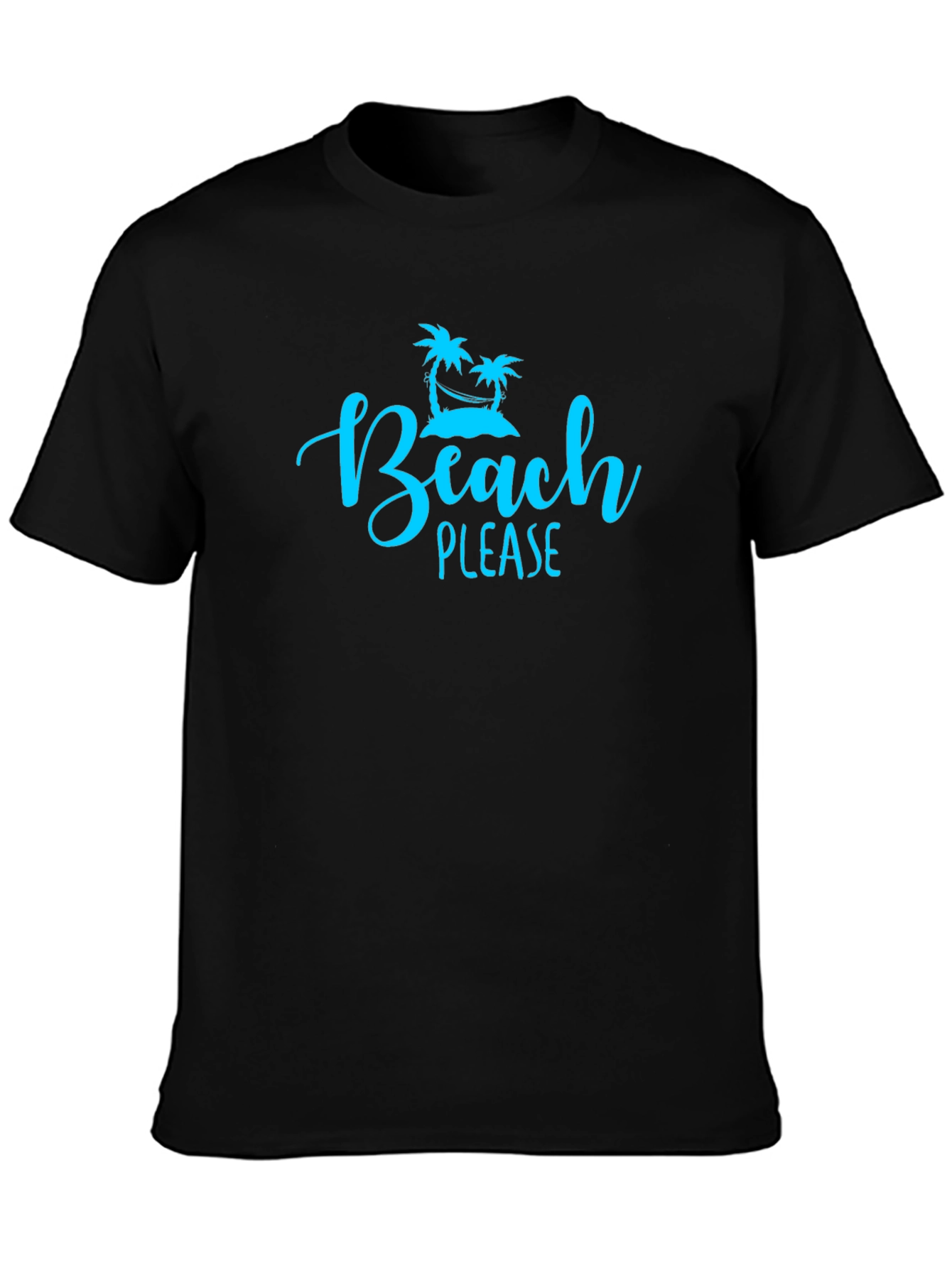Beach Please Graphic Tee - Black