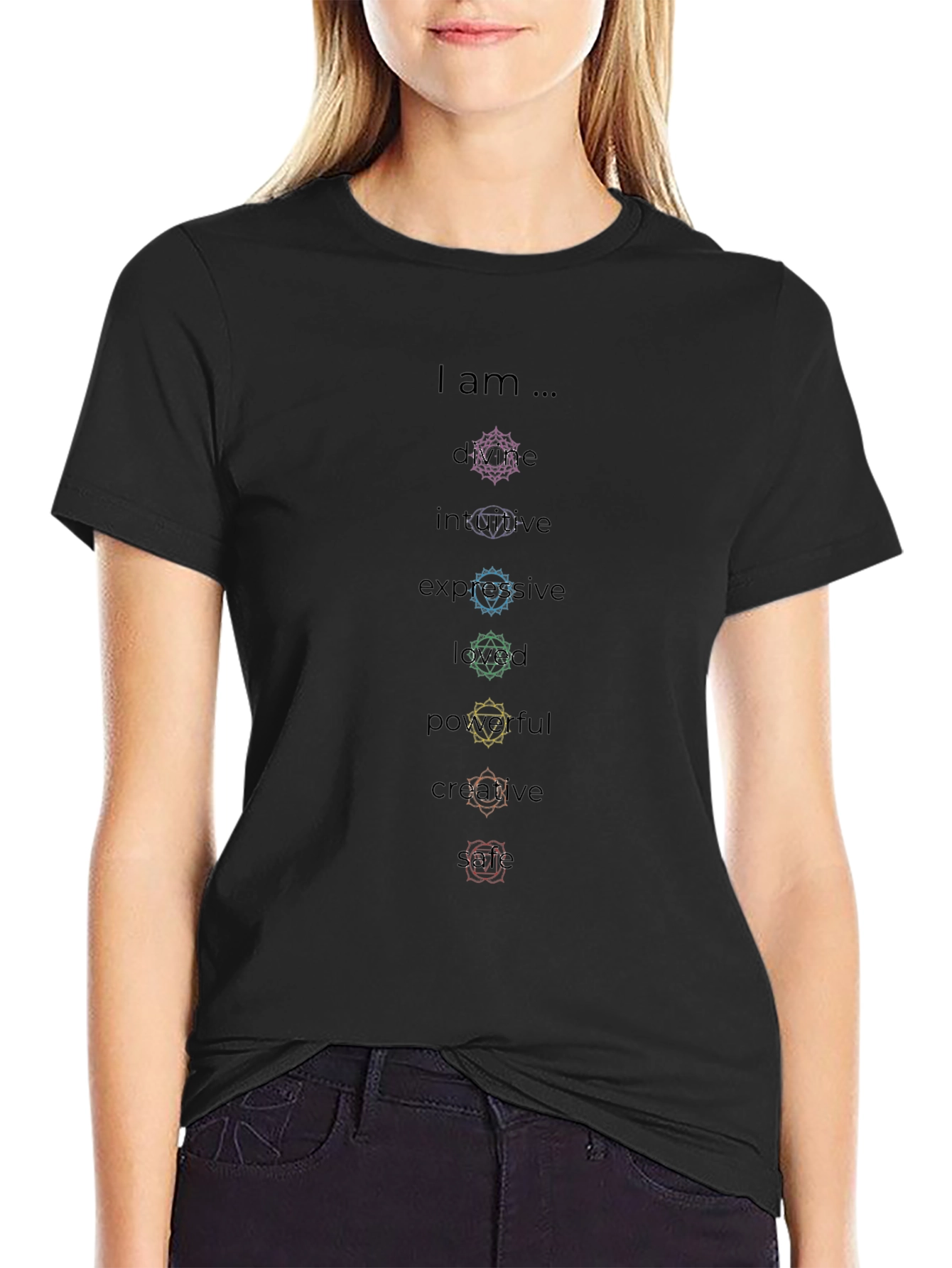 Chakra Empowerment Black T-Shirt
