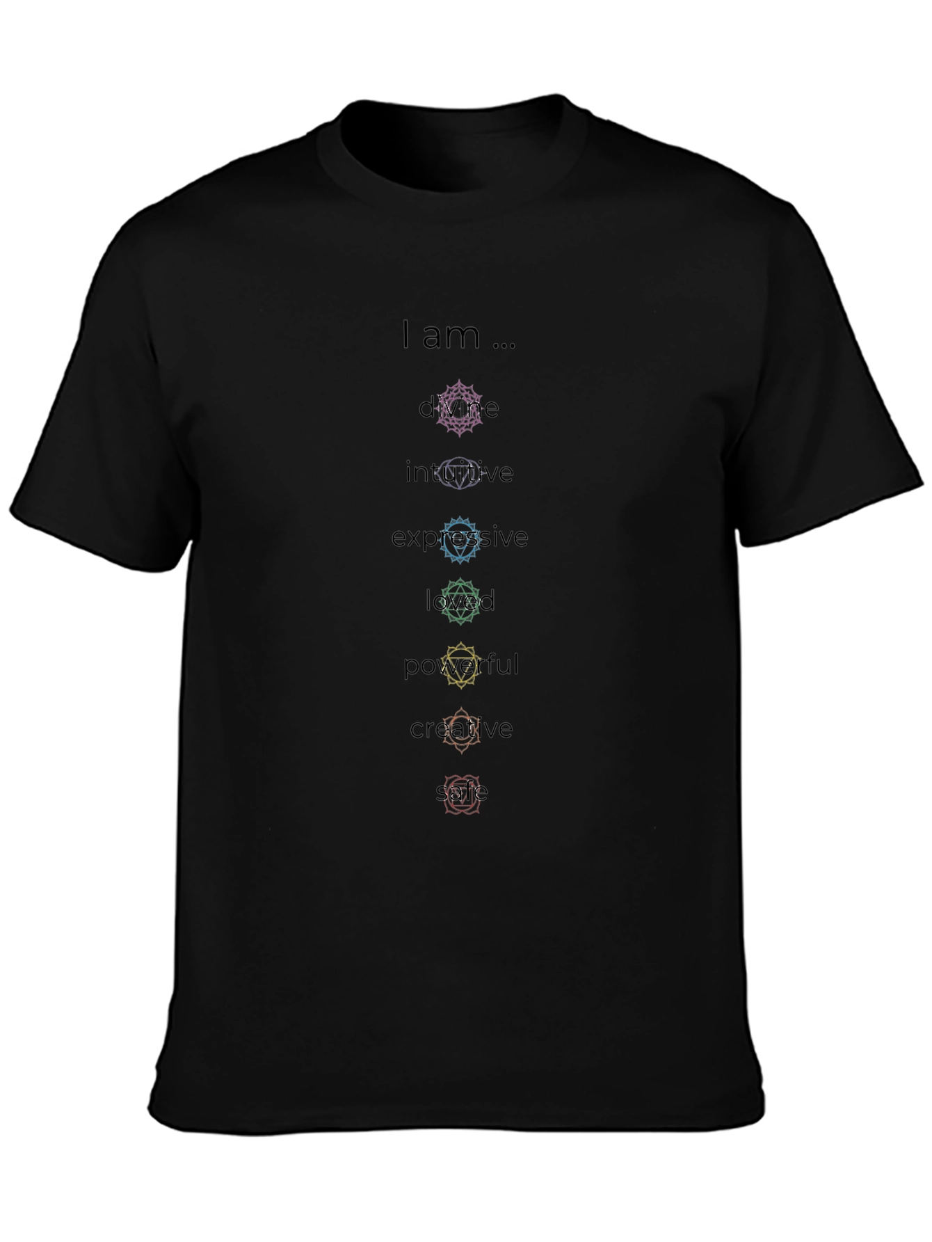 Chakra Empowerment Black T-Shirt