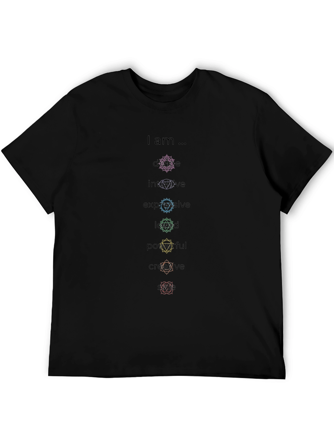 Chakra Empowerment Black T-Shirt