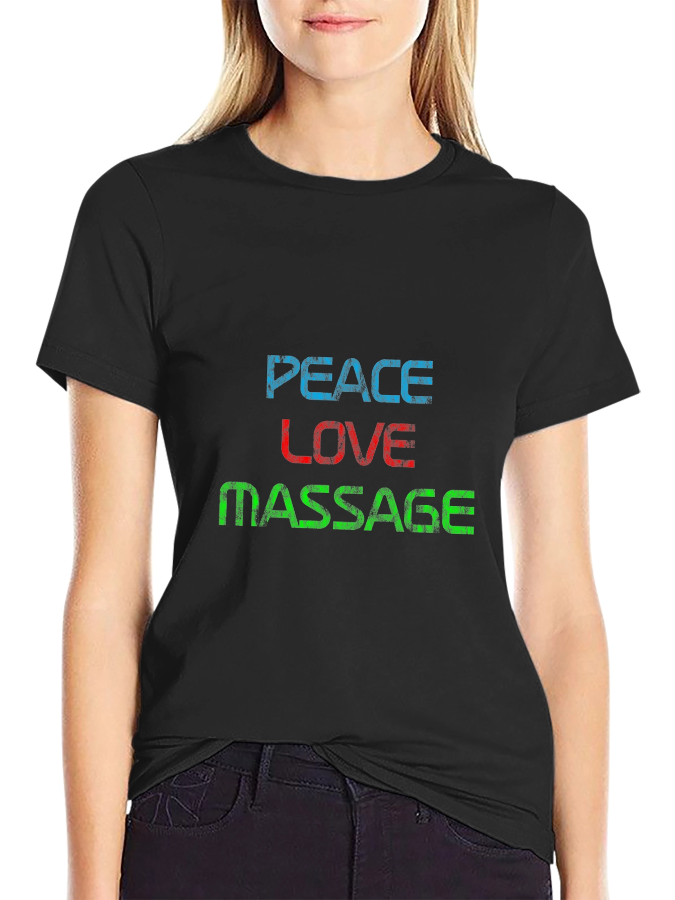 Peace Love Massage T-Shirt - Unique Graphic Tee