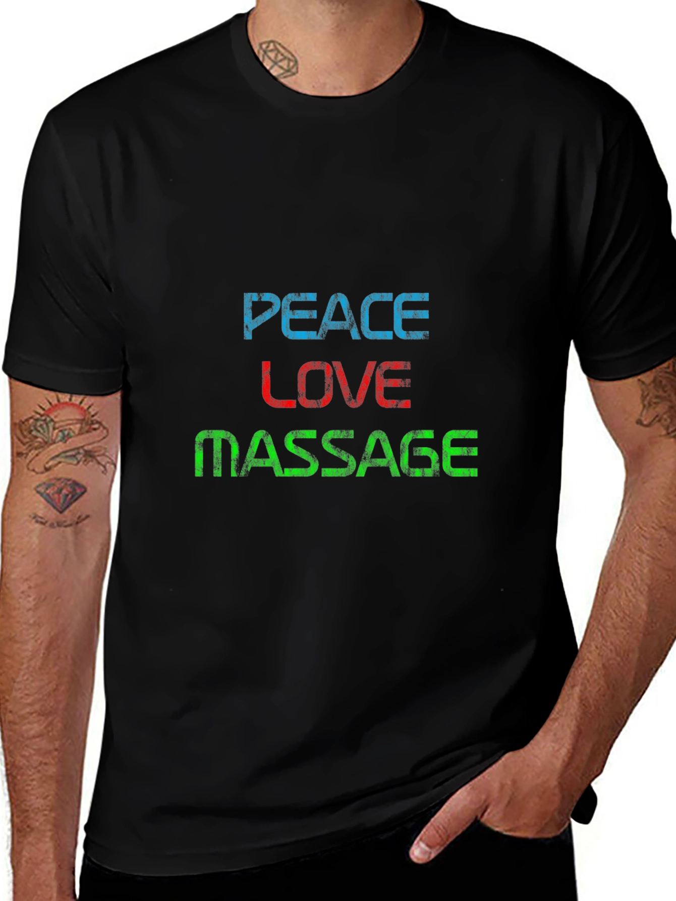 Peace Love Massage T-Shirt - Unique Graphic Tee