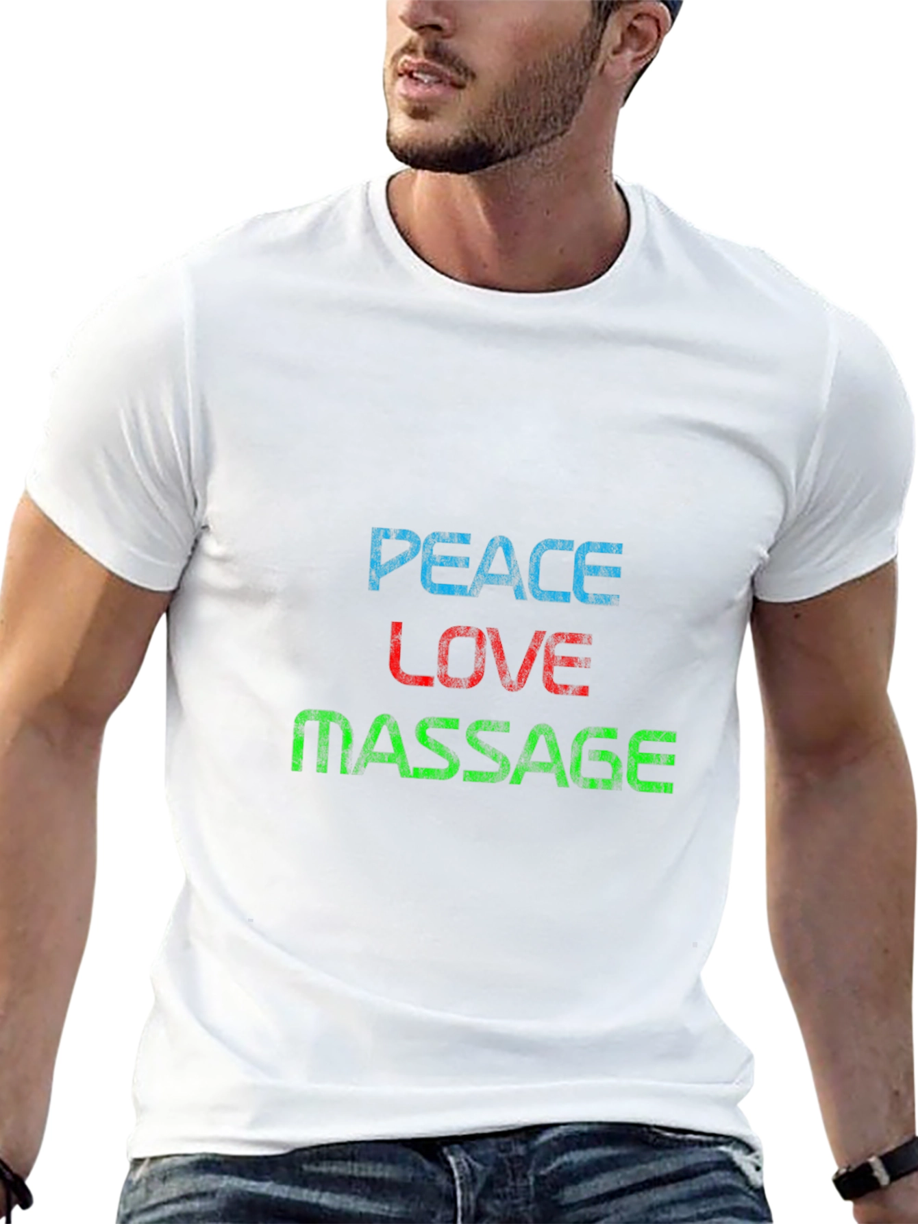 Peace Love Massage T-Shirt - Unique Graphic Tee