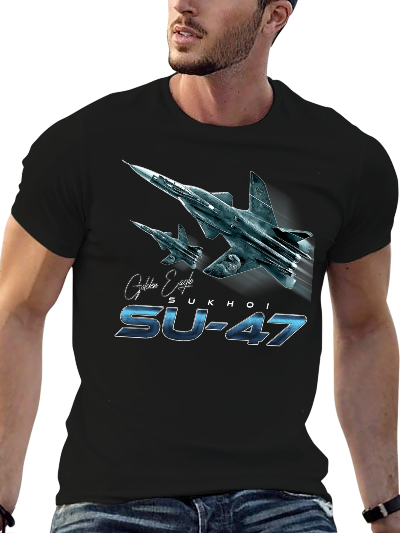 Sukhoi SU-47 T-Shirt - Golden Eagle