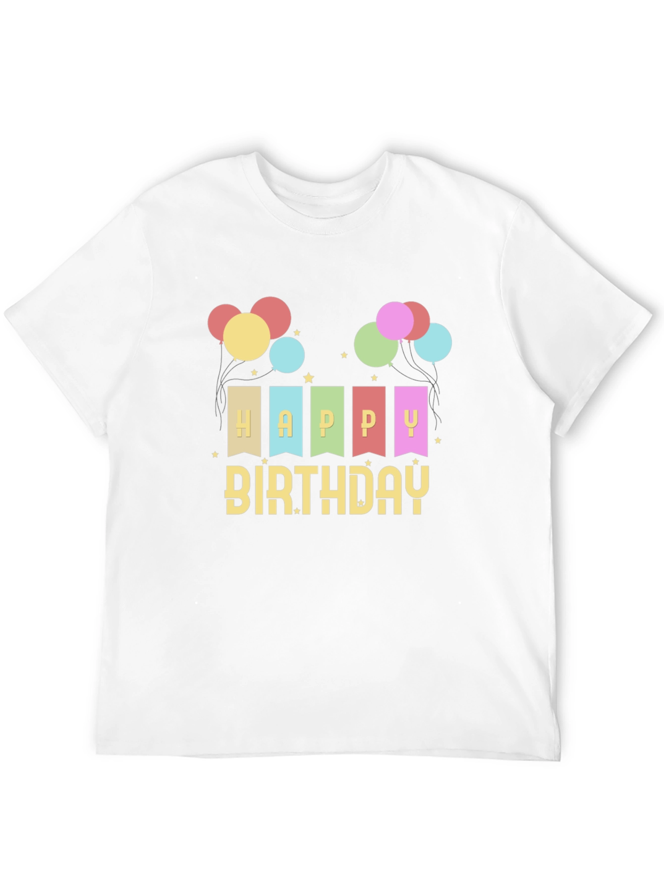 Happy Birthday Graphic Tee - Black Crew Neck