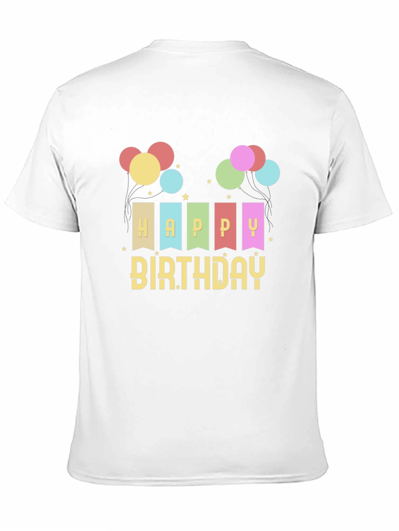 Happy Birthday Graphic Tee - Black Crew Neck