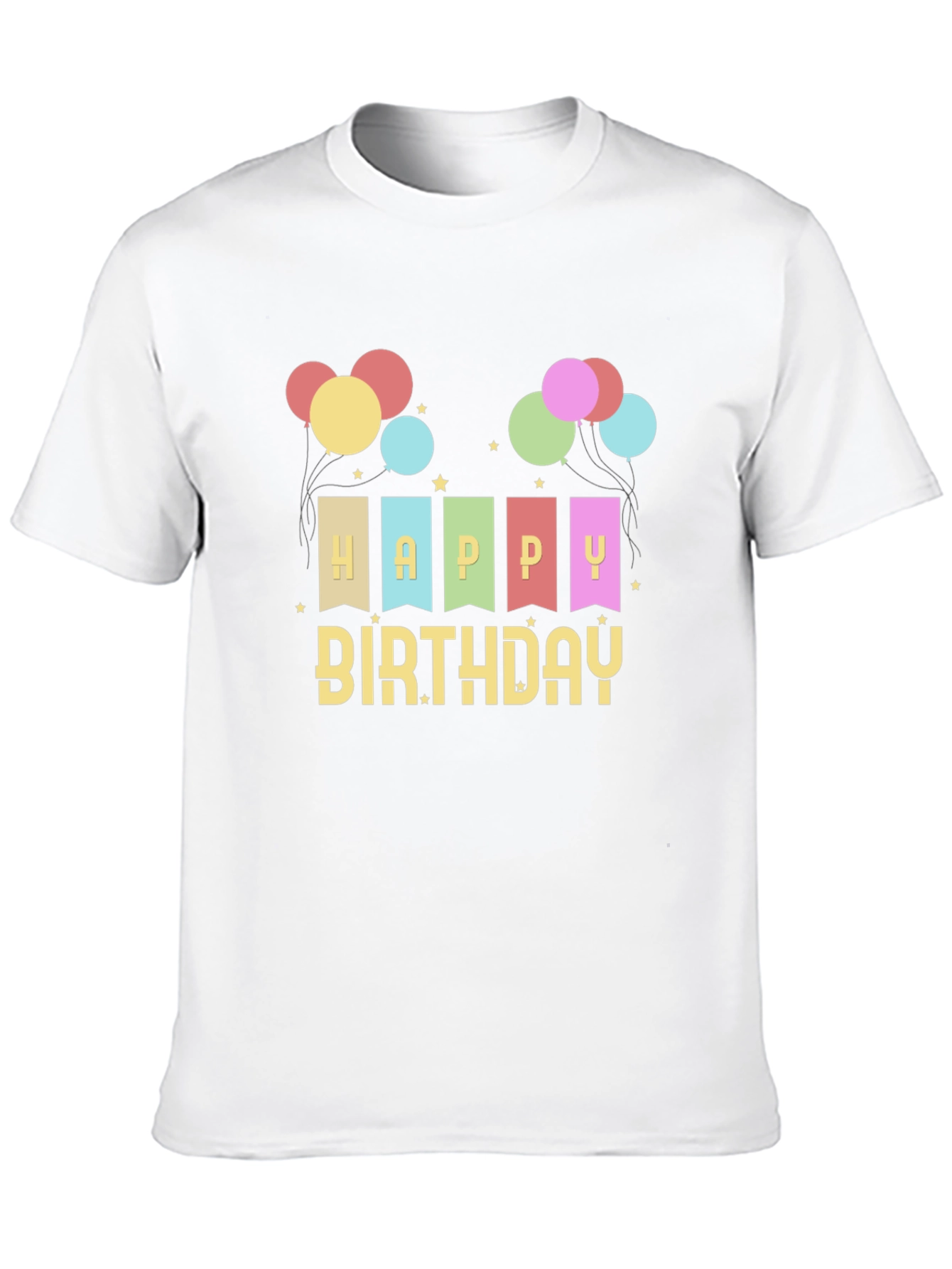 Happy Birthday Graphic Tee - Black Crew Neck