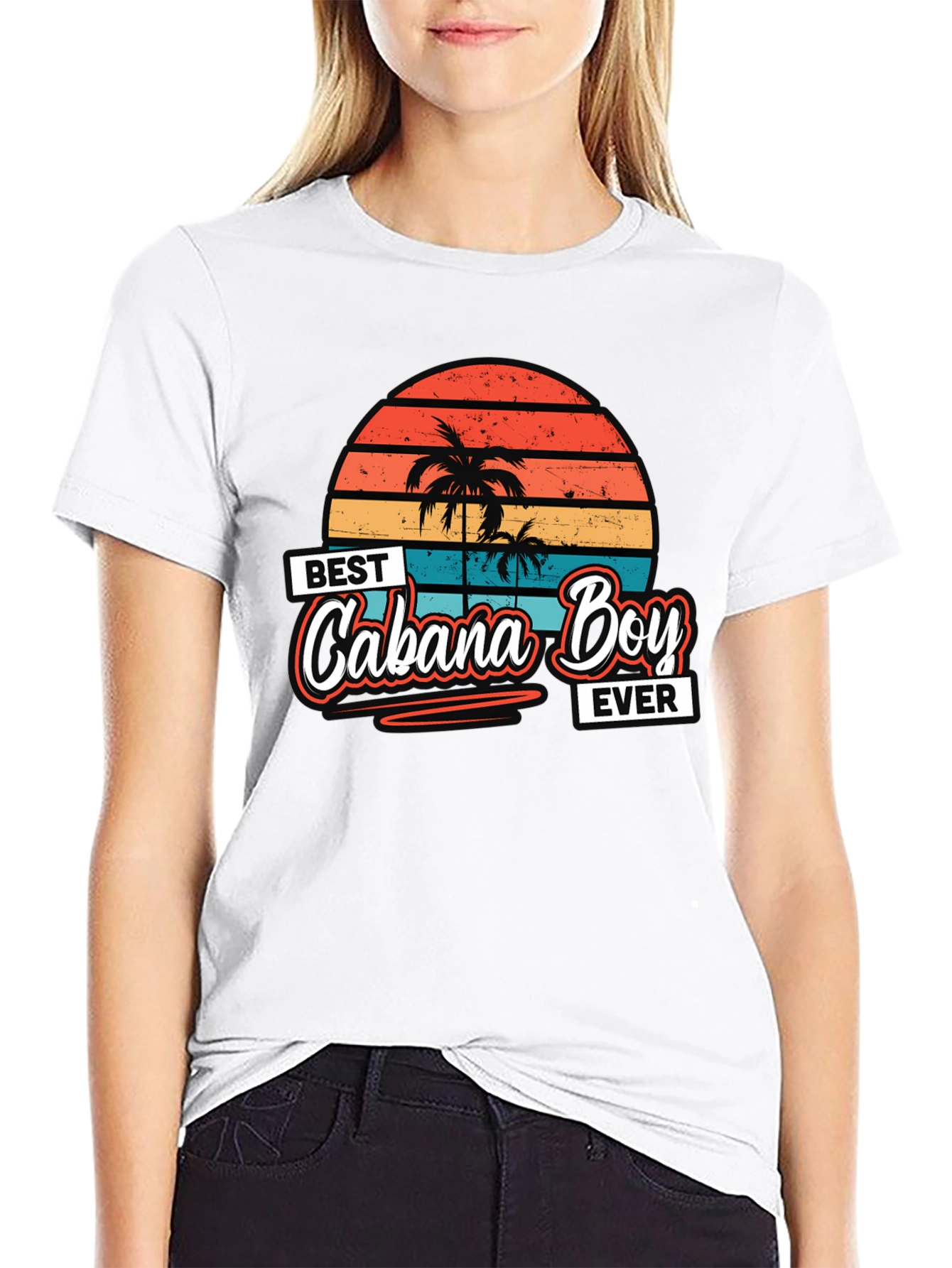 Best Cabana Boy Ever T-Shirt Retro Sunset Palm Trees