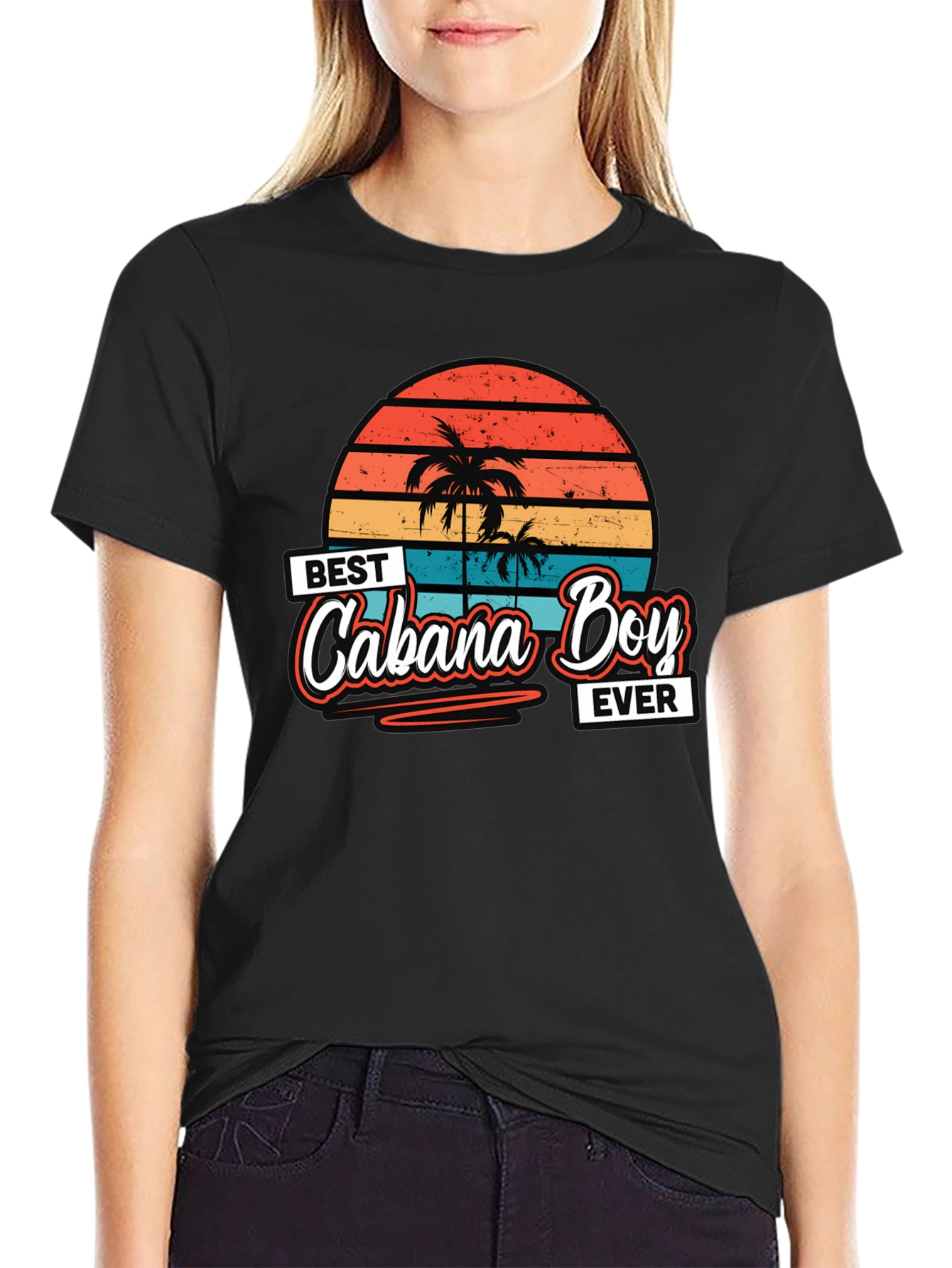 Best Cabana Boy Ever T-Shirt Retro Sunset Palm Trees