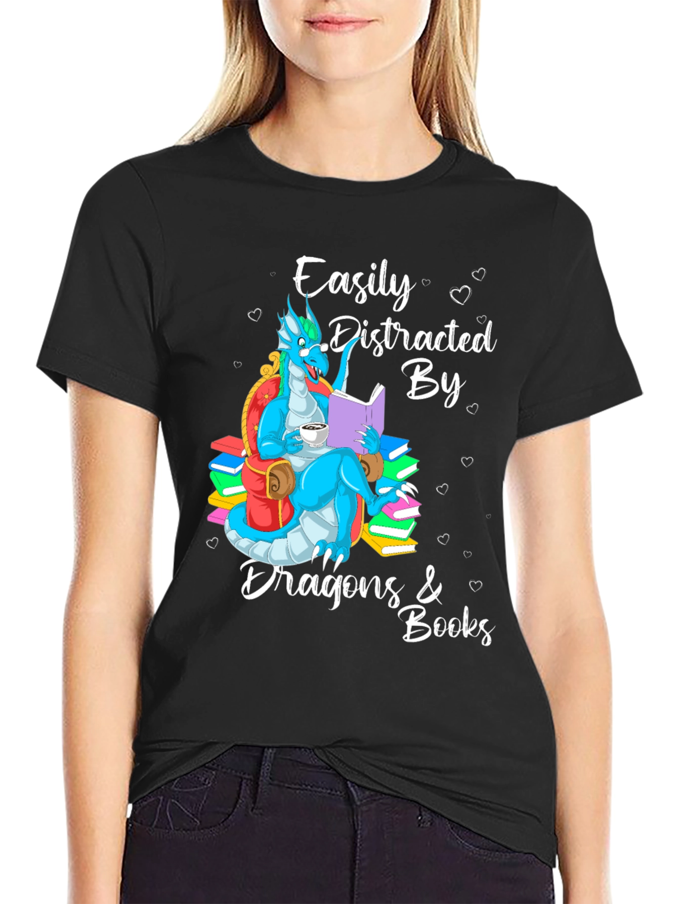 Dragon & Books Graphic Tee
